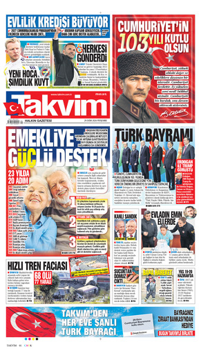 Takvim Gazetesi Manşeti