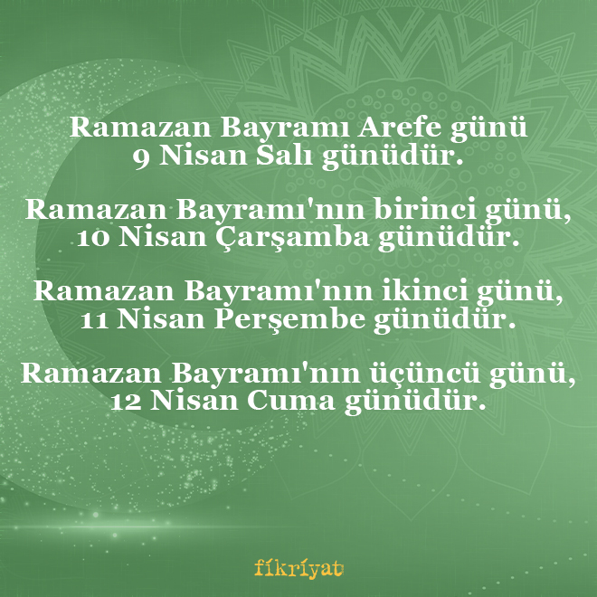 Ramazan bayramı ne zaman başlıyor? 2024 Ramazan bayramı kaç gün sürüyor