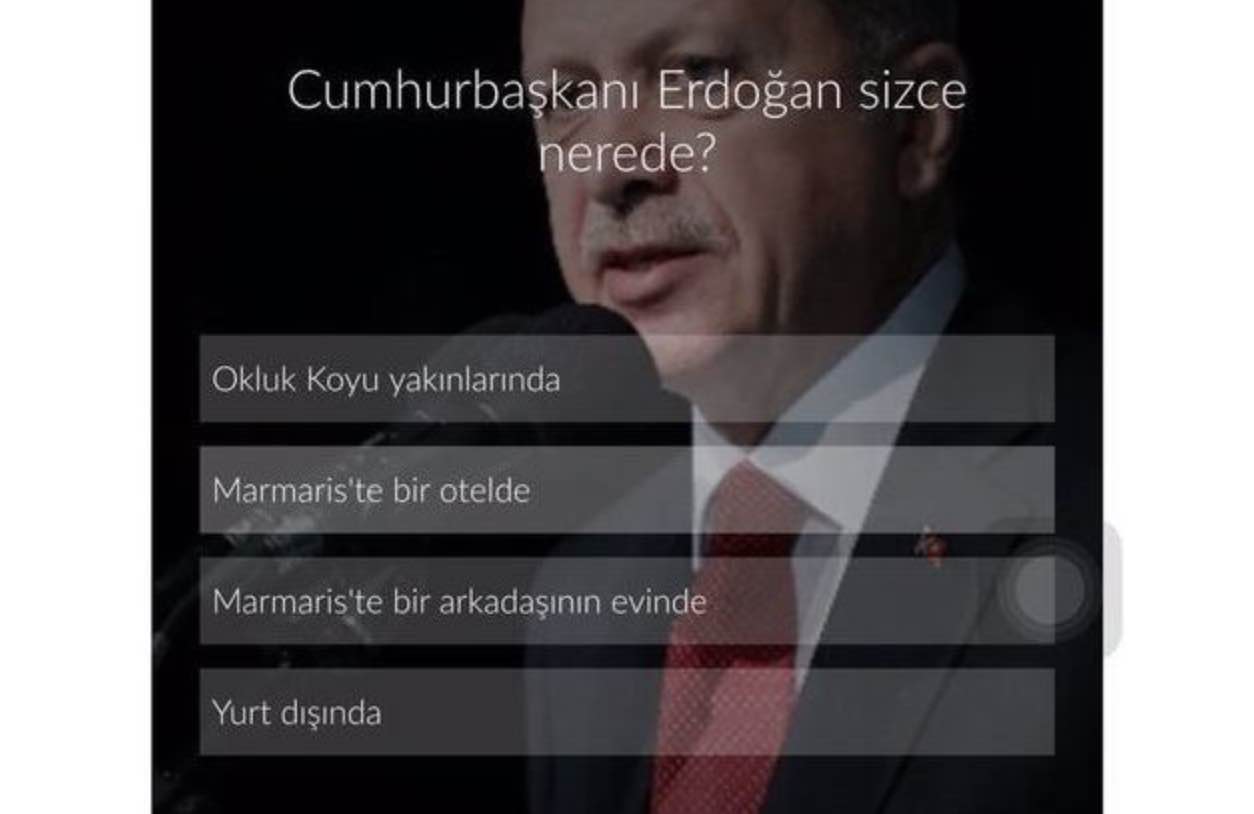Erdoğan’ın yerini belirlemek için anket yapmışlar