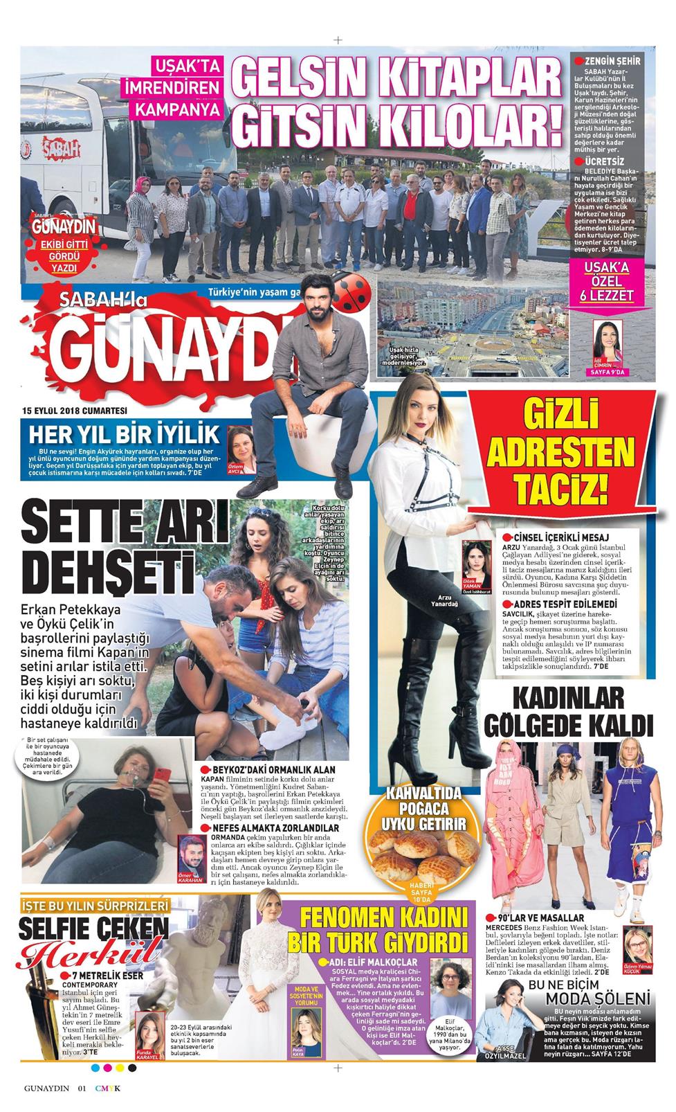 15 Eylül 2018 Cumartesi - Sabah Günaydın gazetesi manşet