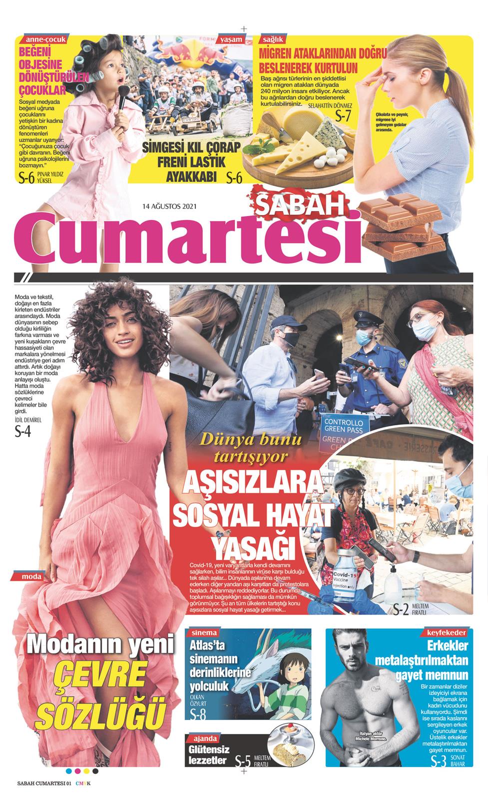 14 Ağustos 2021 Cumartesi - Sabah Günaydın gazetesi manşet
