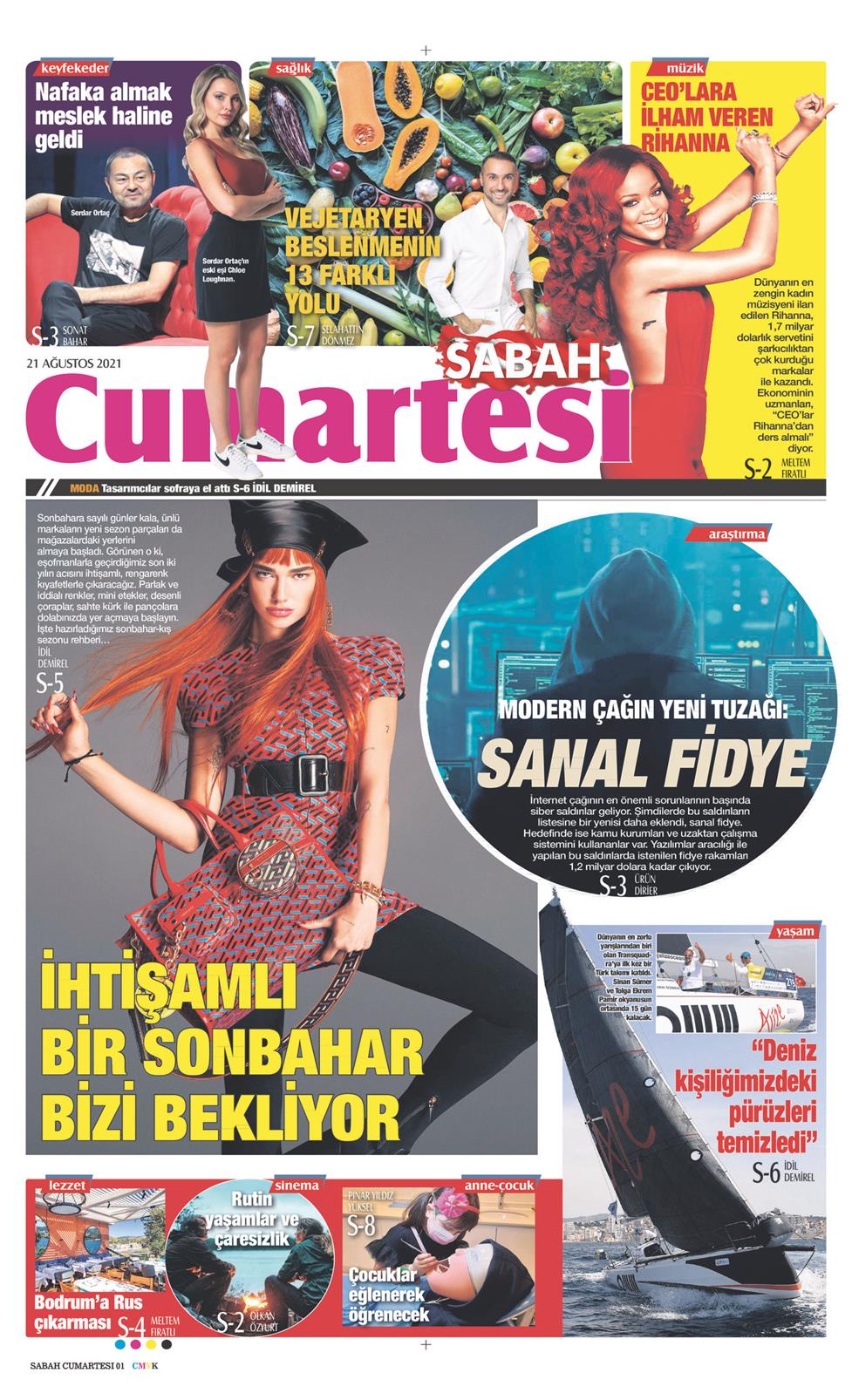 21 Ağustos 2021 Cumartesi - Sabah Günaydın gazetesi manşet