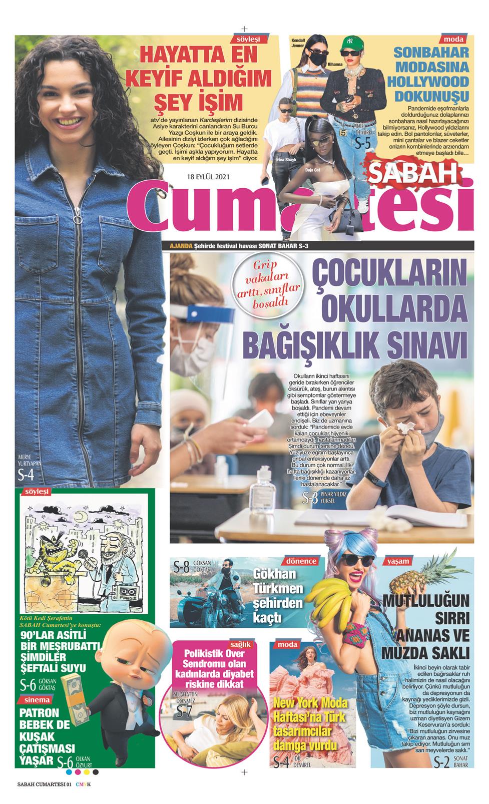 18 Eylül 2021 Cumartesi - Sabah Günaydın gazetesi manşet