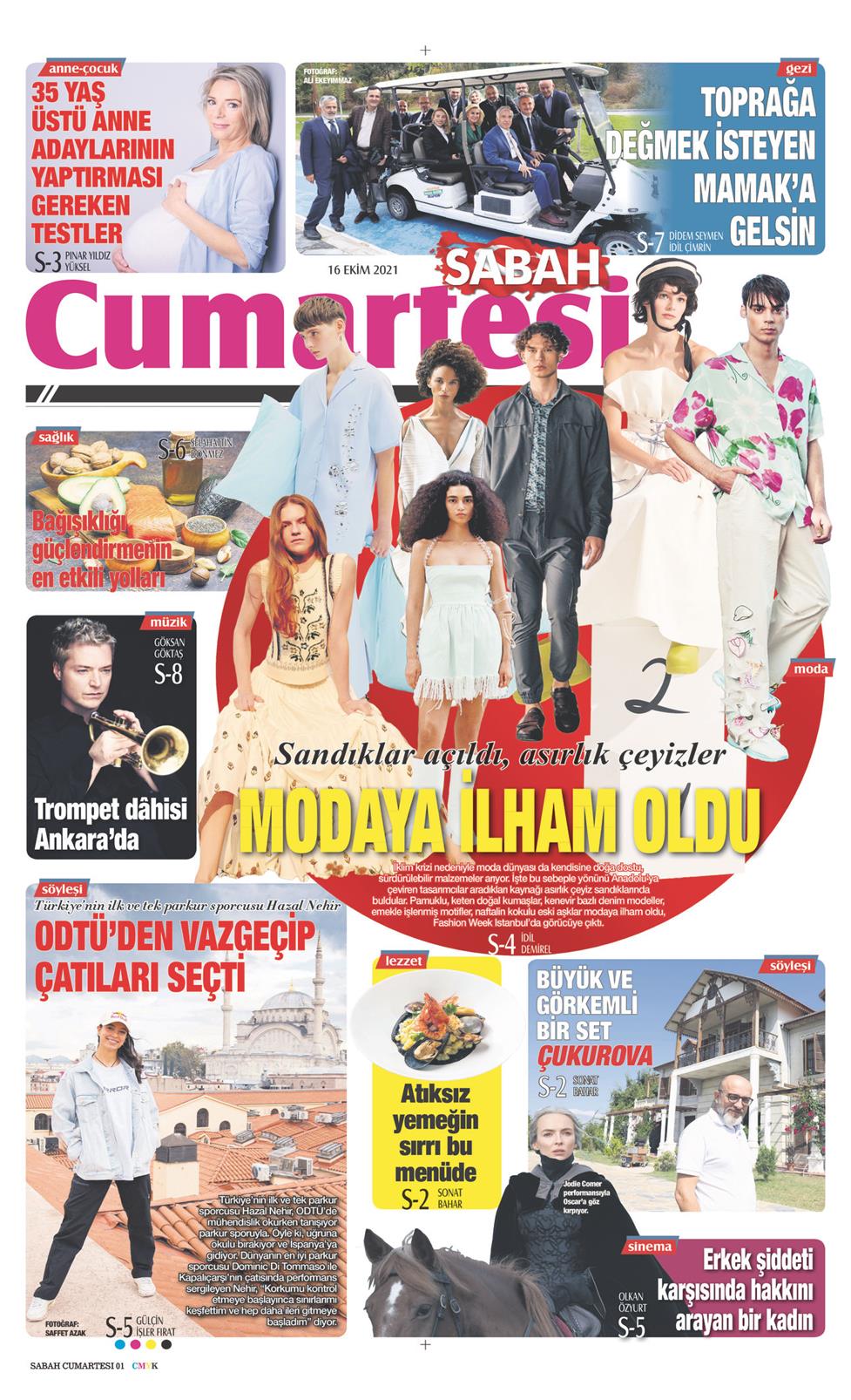16 Ekim 2021 Cumartesi - Sabah Günaydın gazetesi manşet