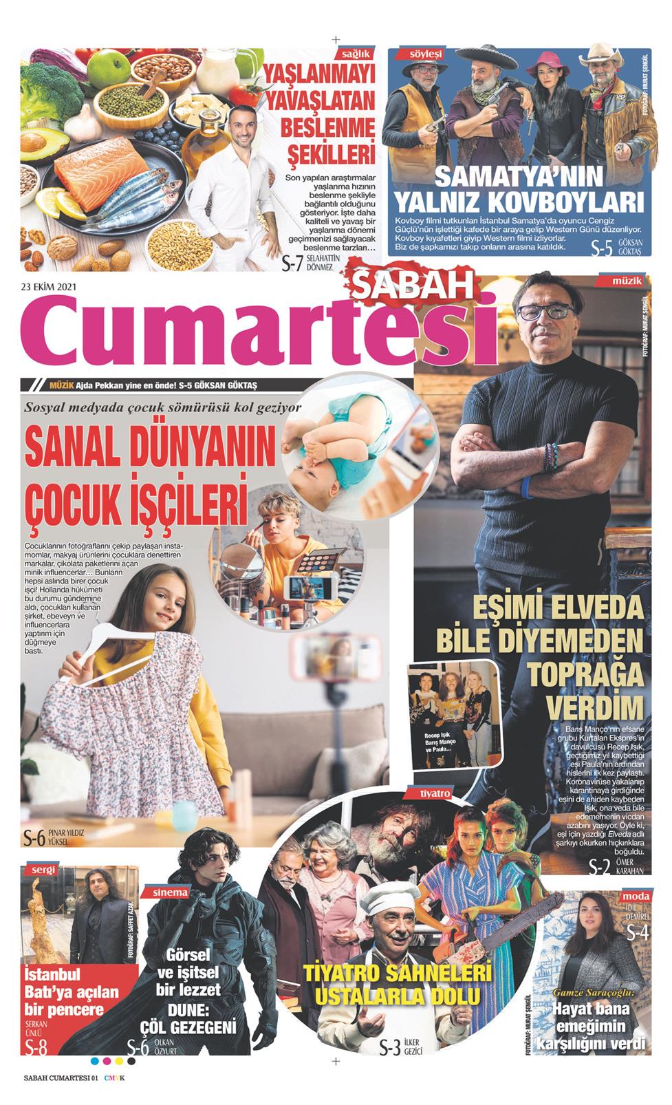 23 Ekim 2021 Cumartesi - Sabah Günaydın gazetesi manşet