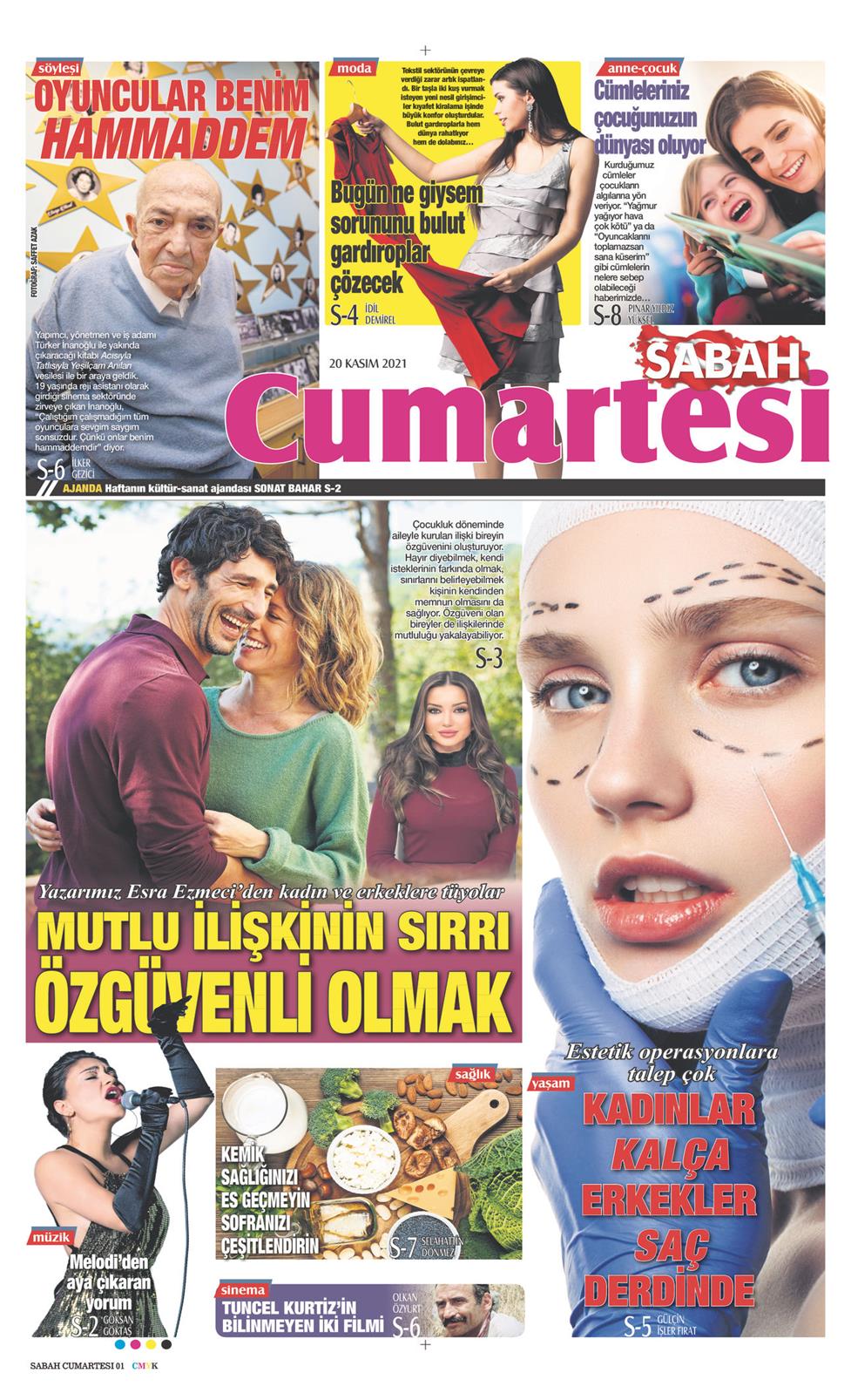 20 Kasım 2021 Cumartesi - Sabah Günaydın gazetesi manşet
