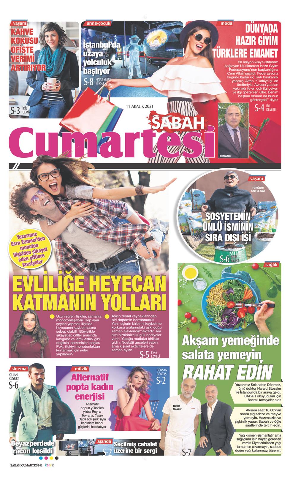 11 Aralık 2021 Cumartesi - Sabah Günaydın gazetesi manşet
