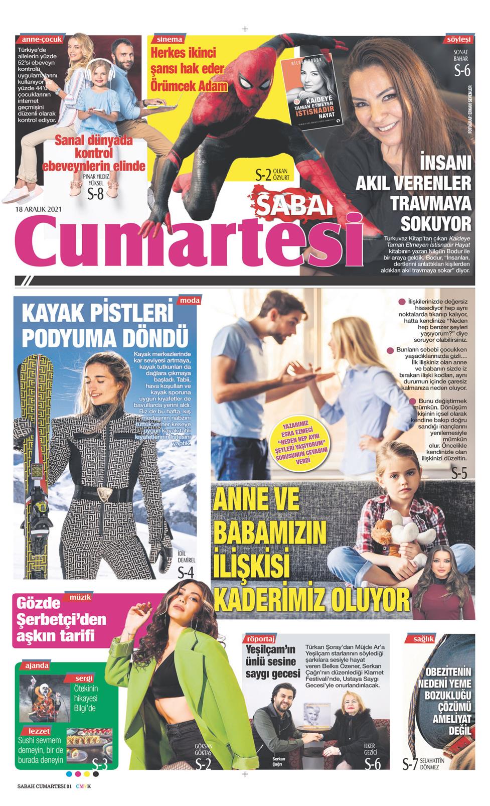 18 Aralık 2021 Cumartesi - Sabah Günaydın gazetesi manşet