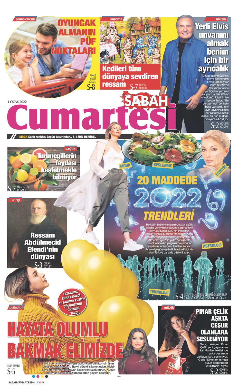01 Ocak 2022 Cumartesi - Sabah Günaydın gazetesi manşet