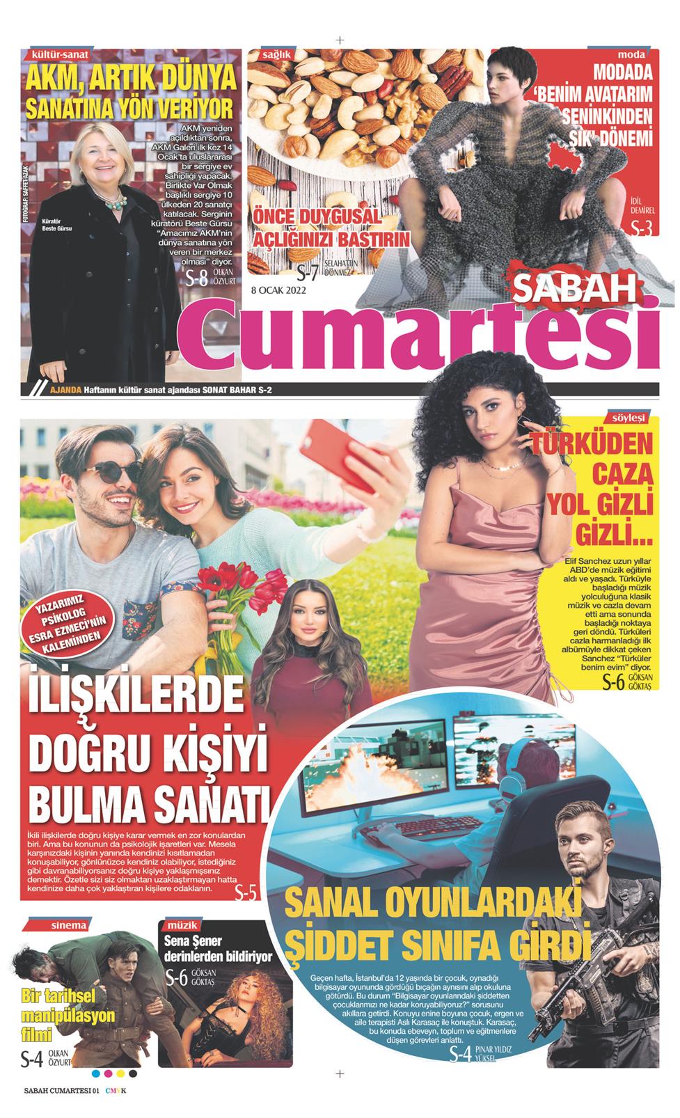 08 Ocak 2022 Cumartesi - Sabah Günaydın gazetesi manşet