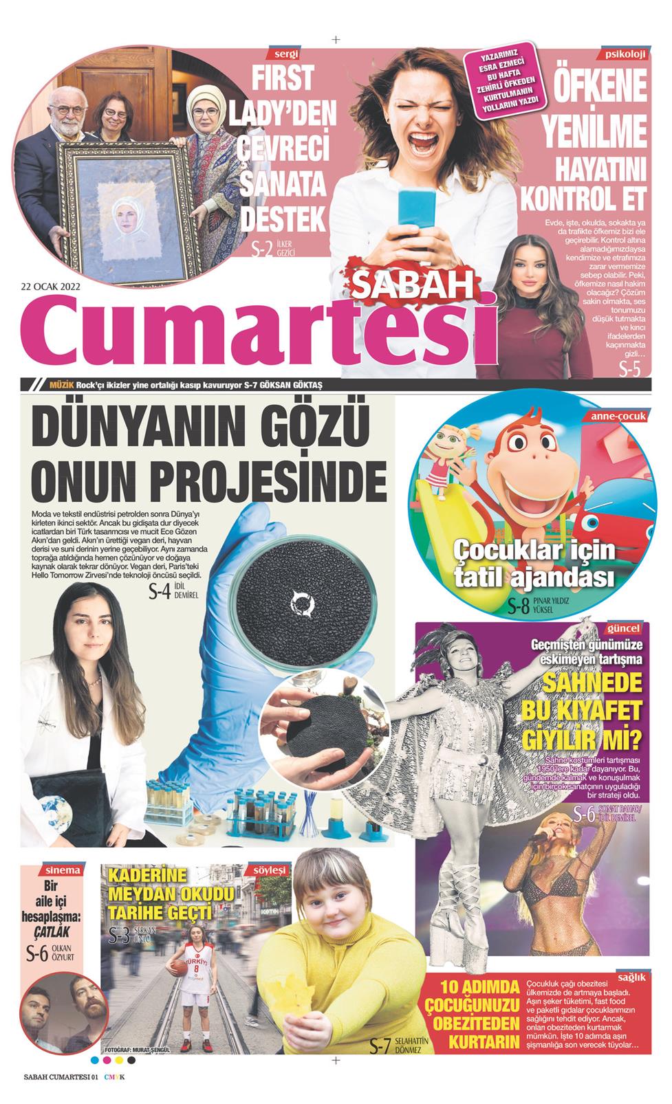 22 Ocak 2022 Cumartesi - Sabah Günaydın gazetesi manşet