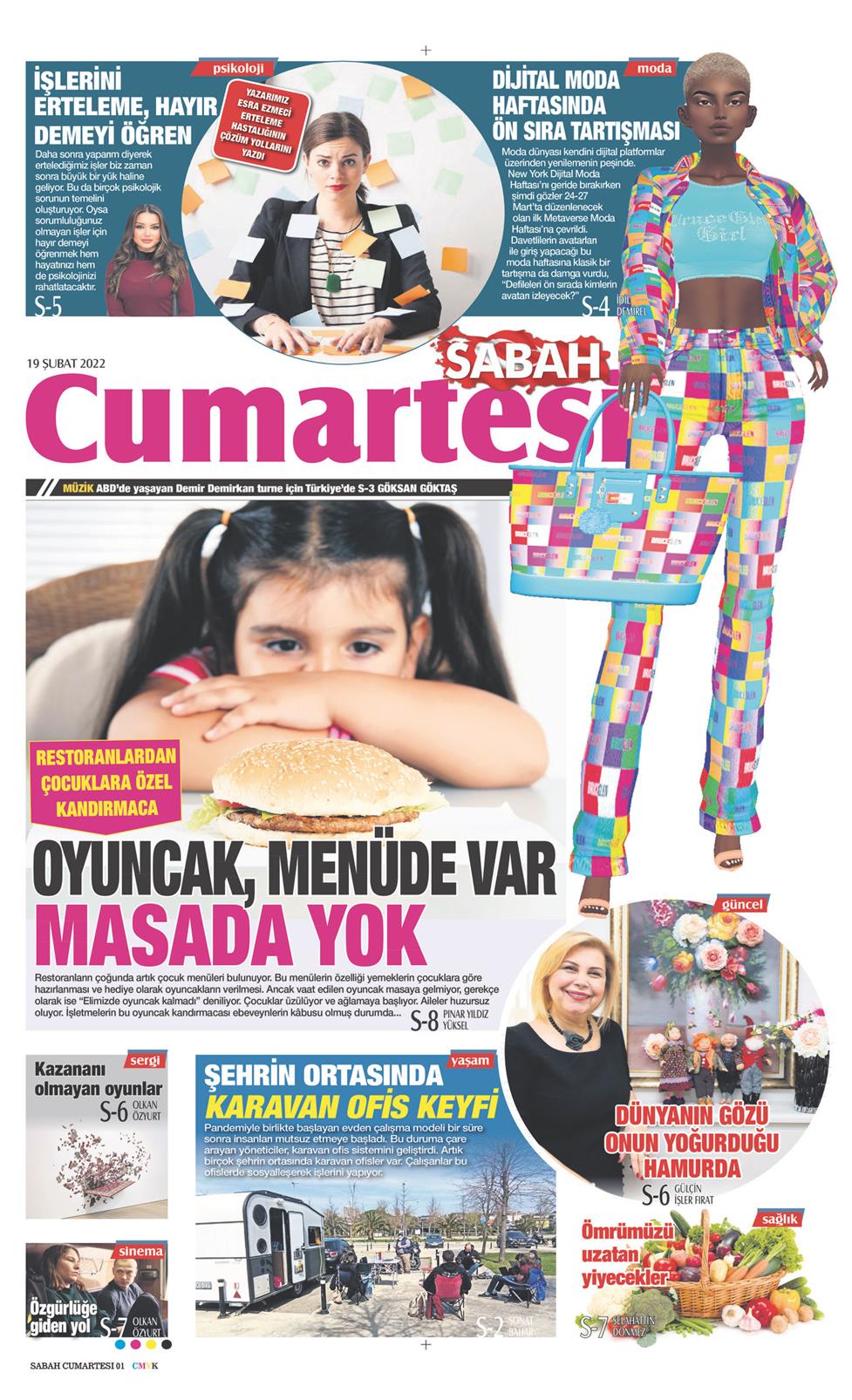 19 Şubat 2022 Cumartesi - Sabah Günaydın gazetesi manşet
