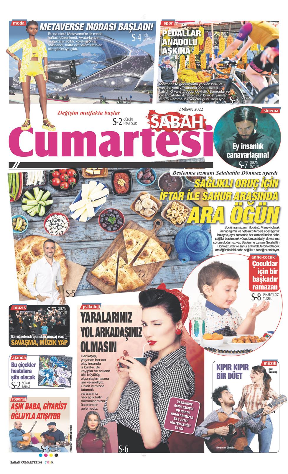 02 Nisan 2022 Cumartesi - Sabah Günaydın gazetesi manşet