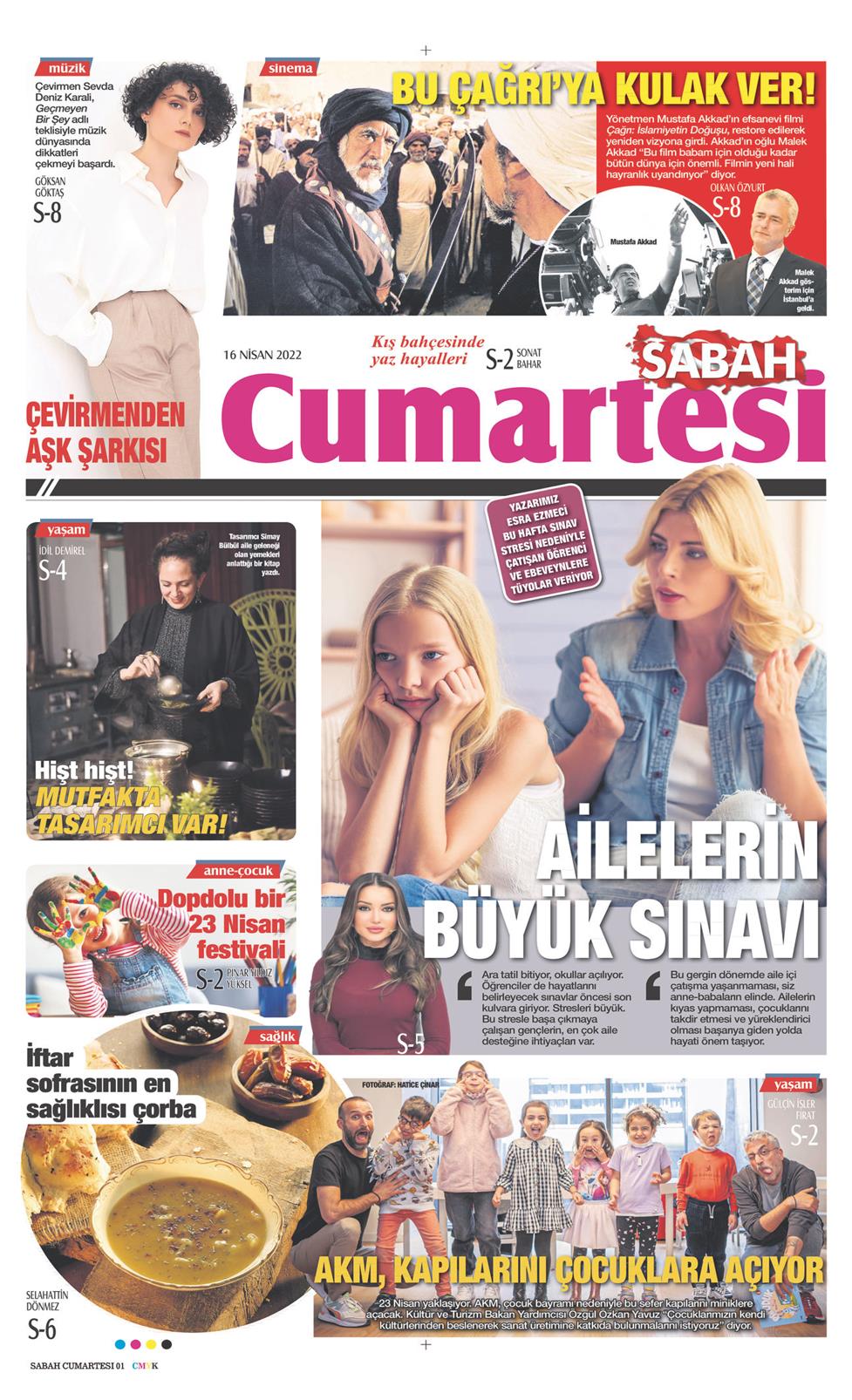 16 Nisan 2022 Cumartesi - Sabah Günaydın gazetesi manşet