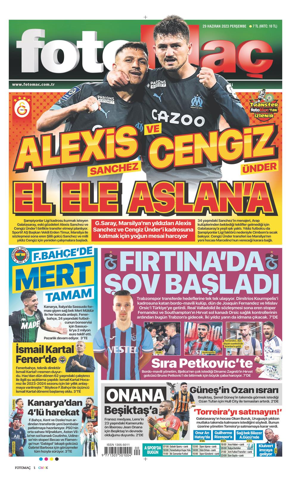 29 Haziran 2023 Perşembe - Fotomaç gazetesi manşet