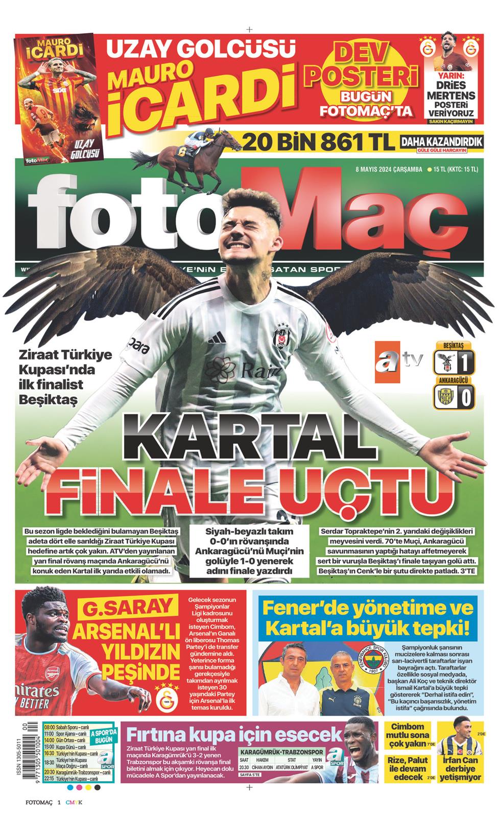 08 Mayıs 2024 Çarşamba - Fotomaç gazetesi manşet