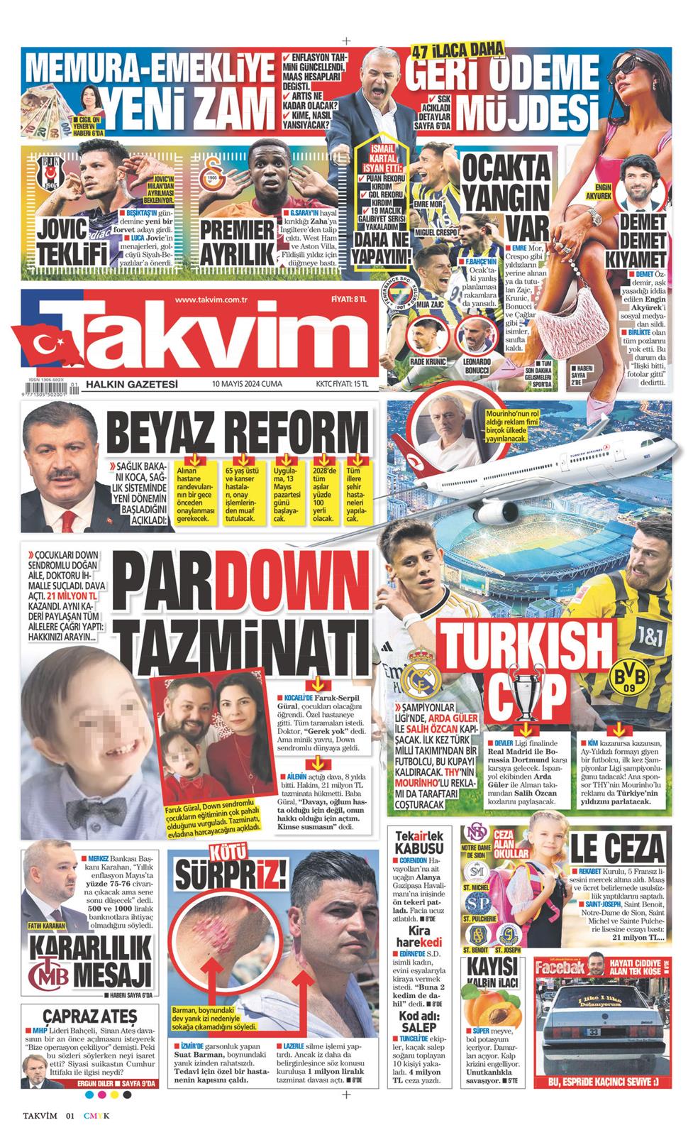 10 Mayıs 2024 Cuma - Takvim gazetesi manşet