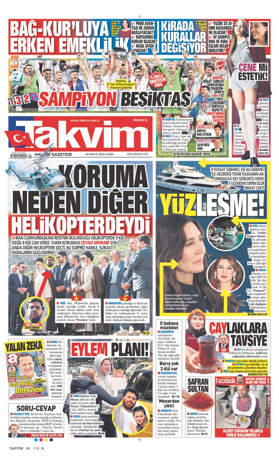 24 Mayıs 2024 Cuma - Takvim gazetesi manşet