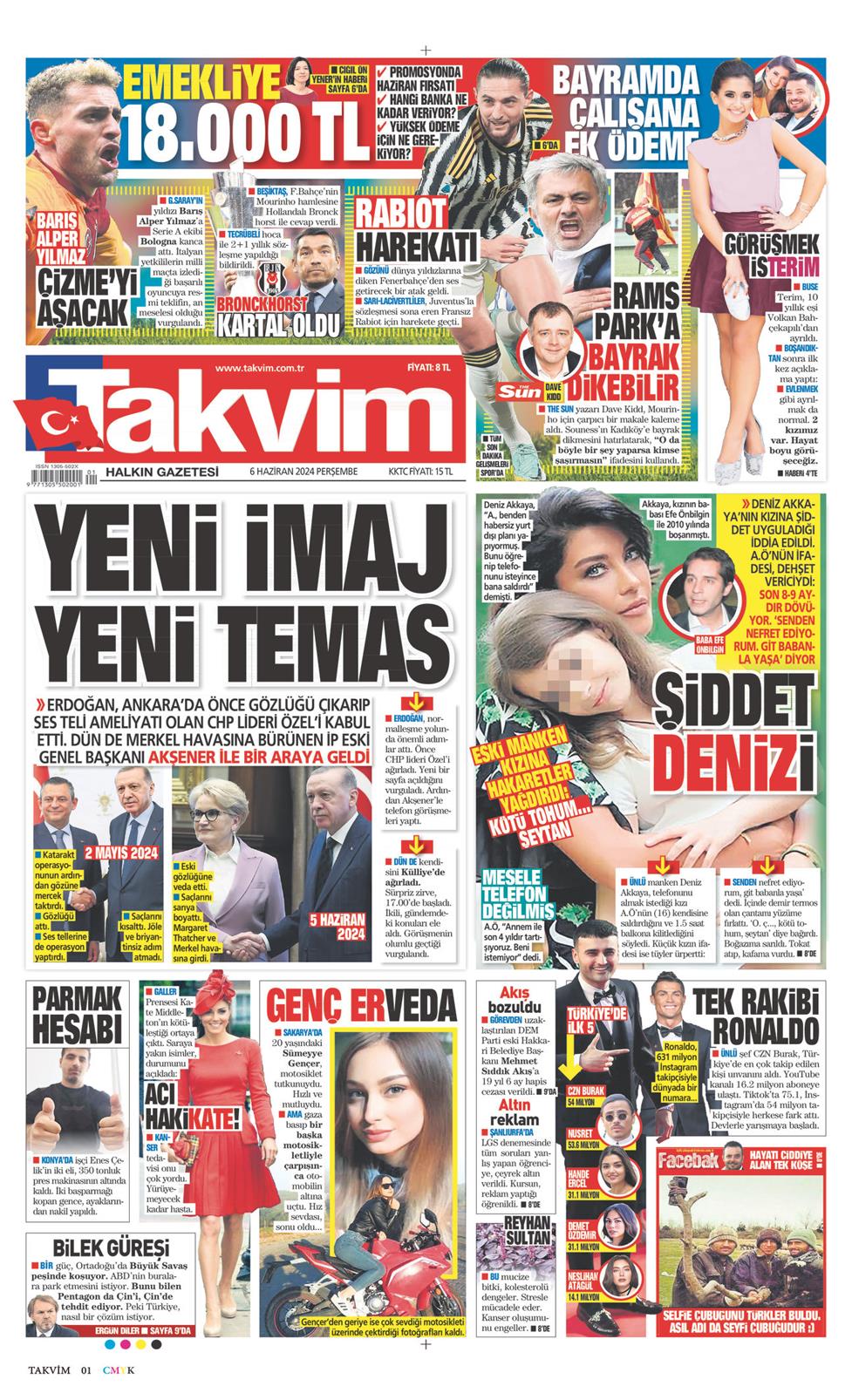 06 Haziran 2024 Perşembe - Takvim gazetesi manşet