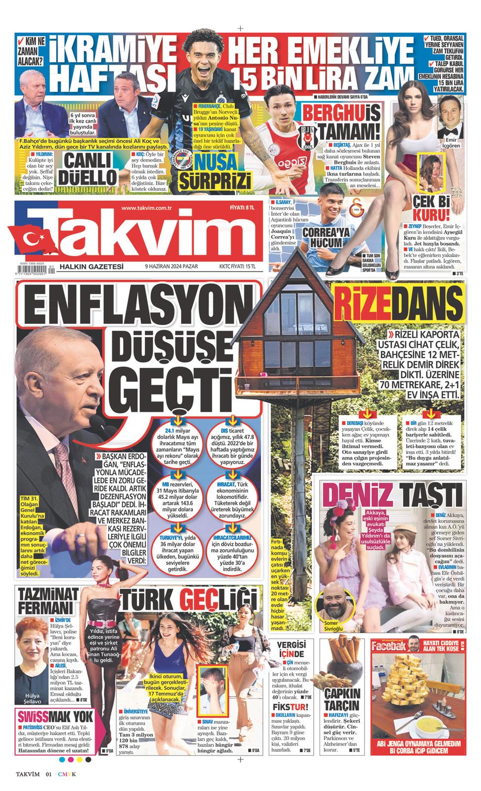 09 Haziran 2024 Pazar - Takvim gazetesi manşet