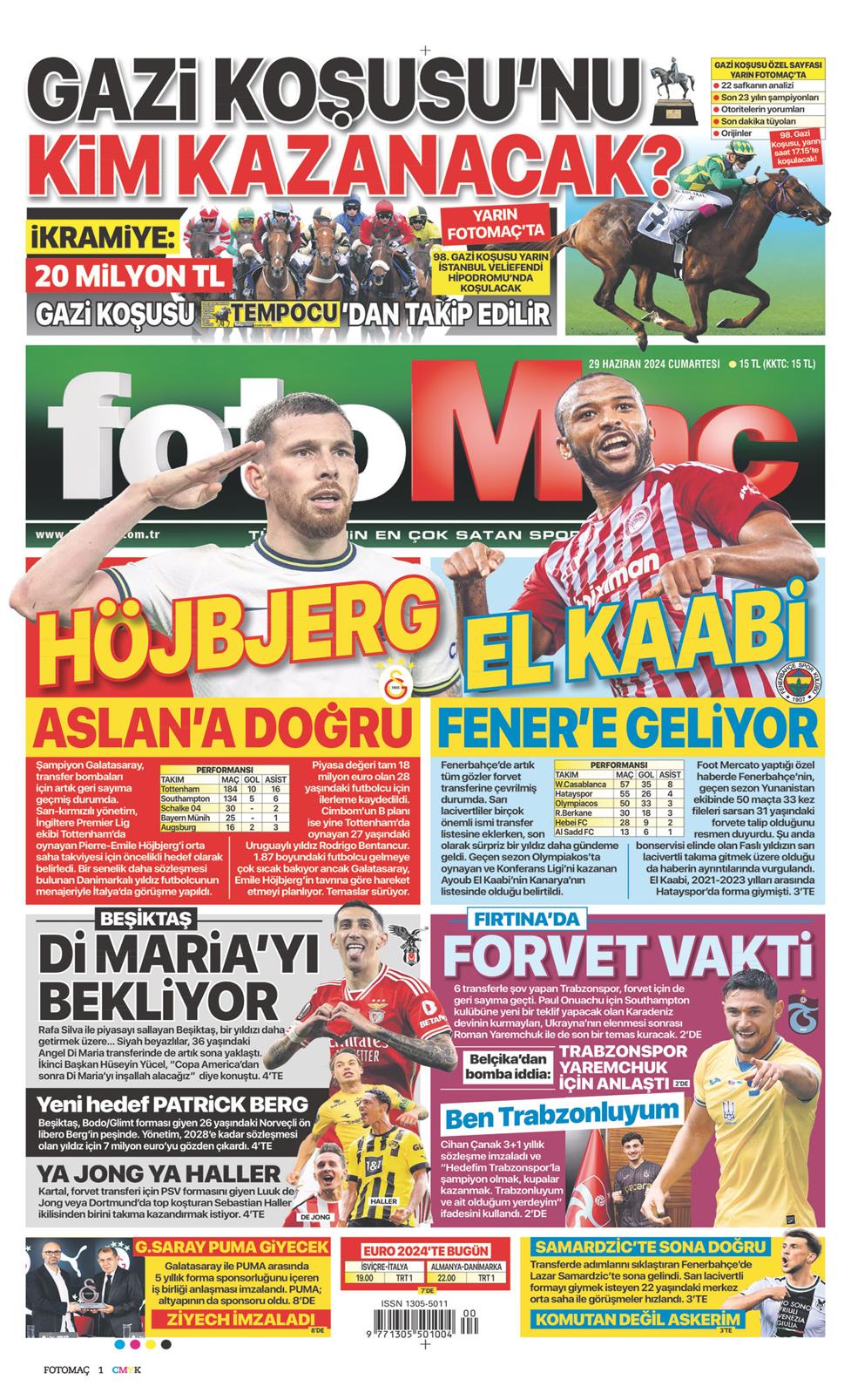 29 Haziran 2024 Cumartesi - Fotomaç gazetesi manşet