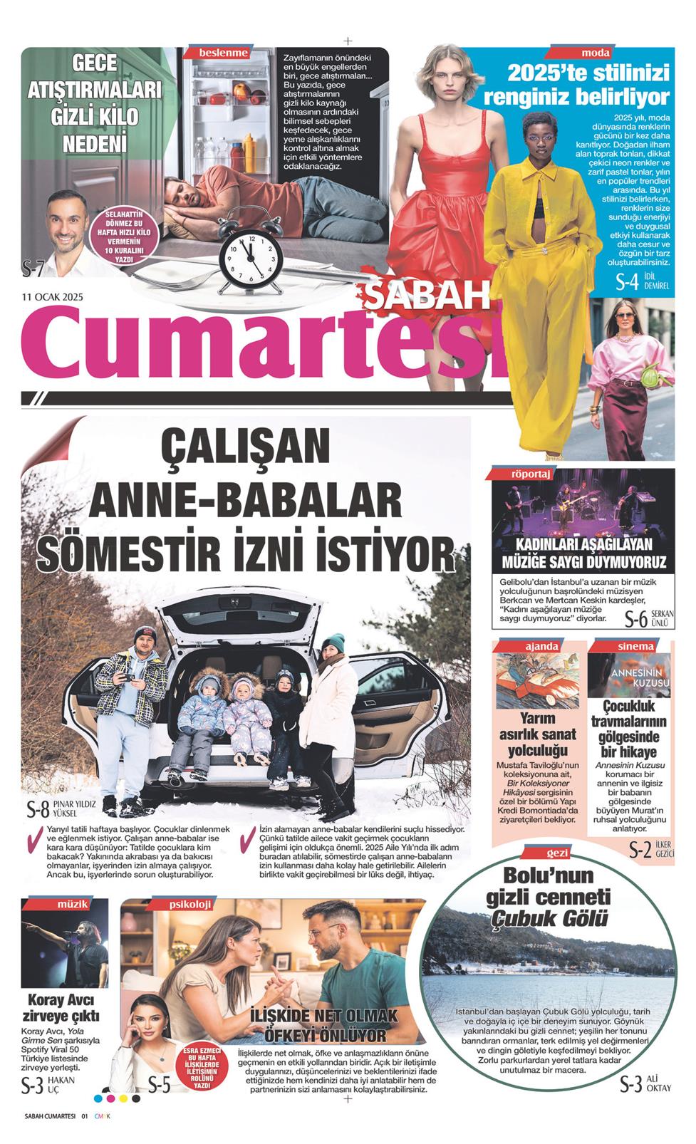 11 Ocak 2025 Cumartesi - Sabah Günaydın gazetesi manşet