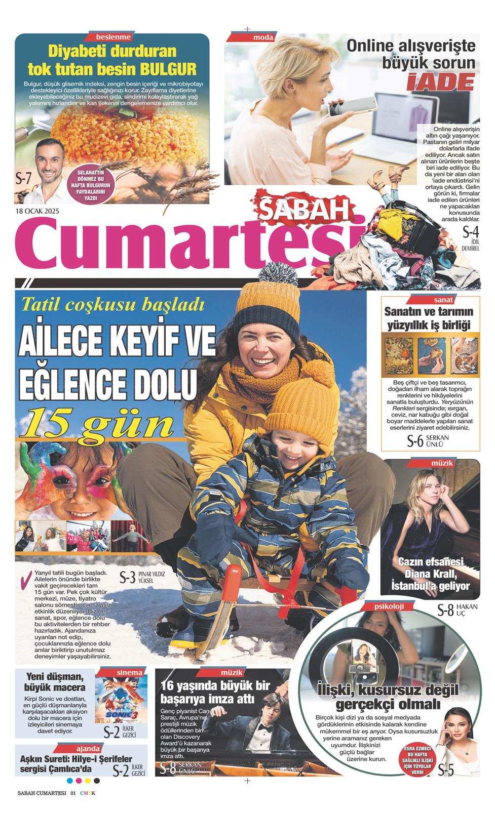 18 Ocak 2025 Cumartesi - Sabah Günaydın gazetesi manşet