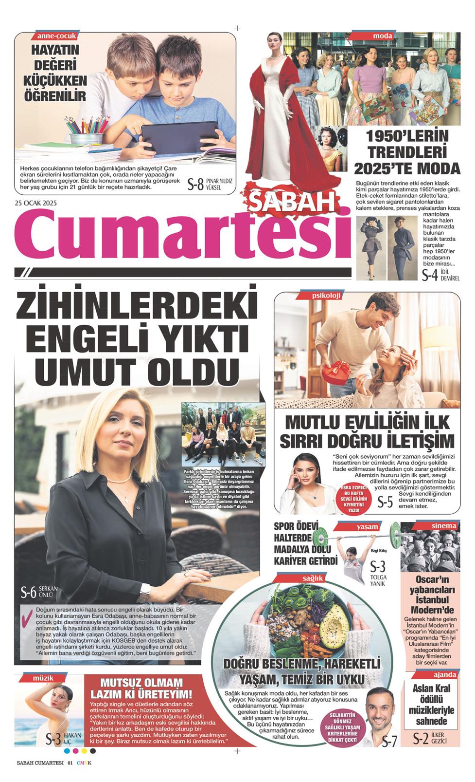 25 Ocak 2025 Cumartesi - Sabah Günaydın gazetesi manşet