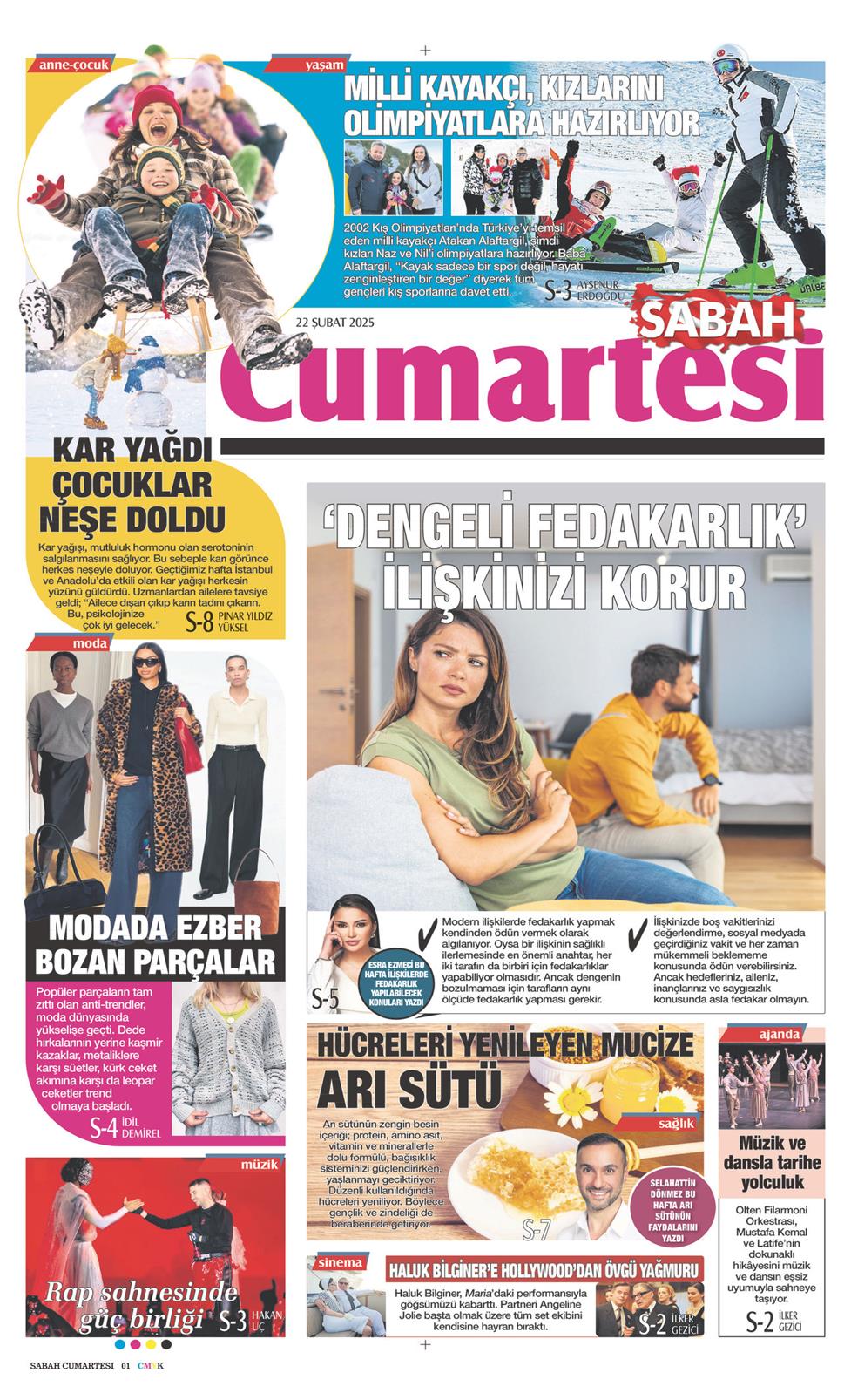 22 Şubat 2025 Cumartesi - Sabah Günaydın gazetesi manşet