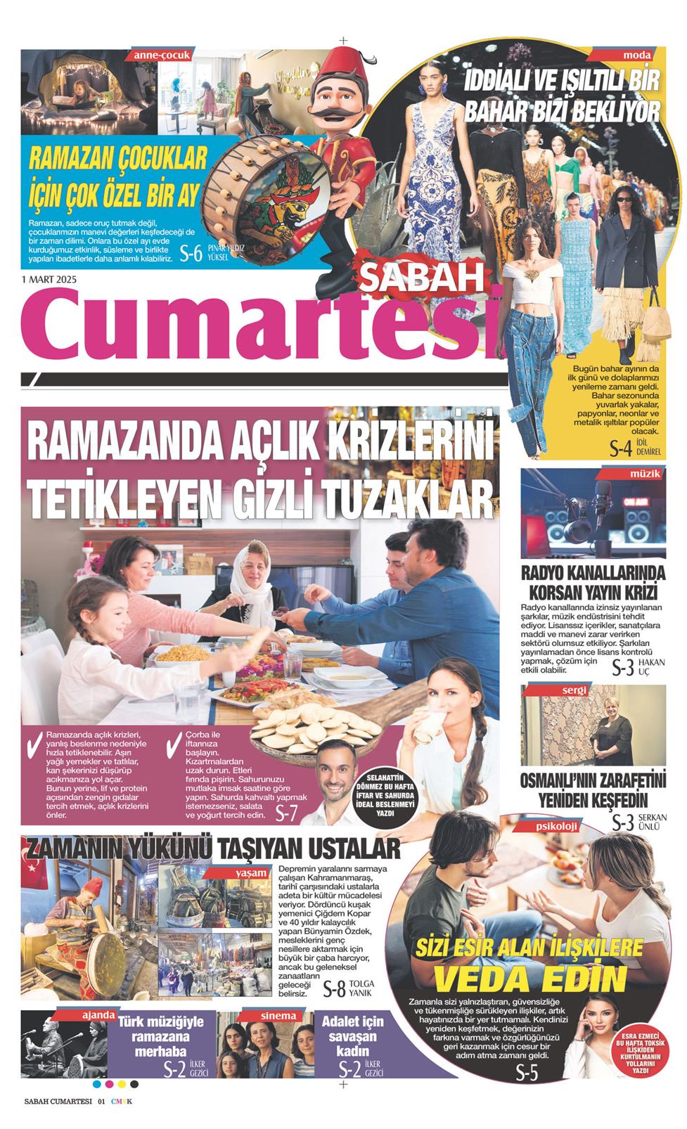 01 Mart 2025 Cumartesi - Sabah Günaydın gazetesi manşet