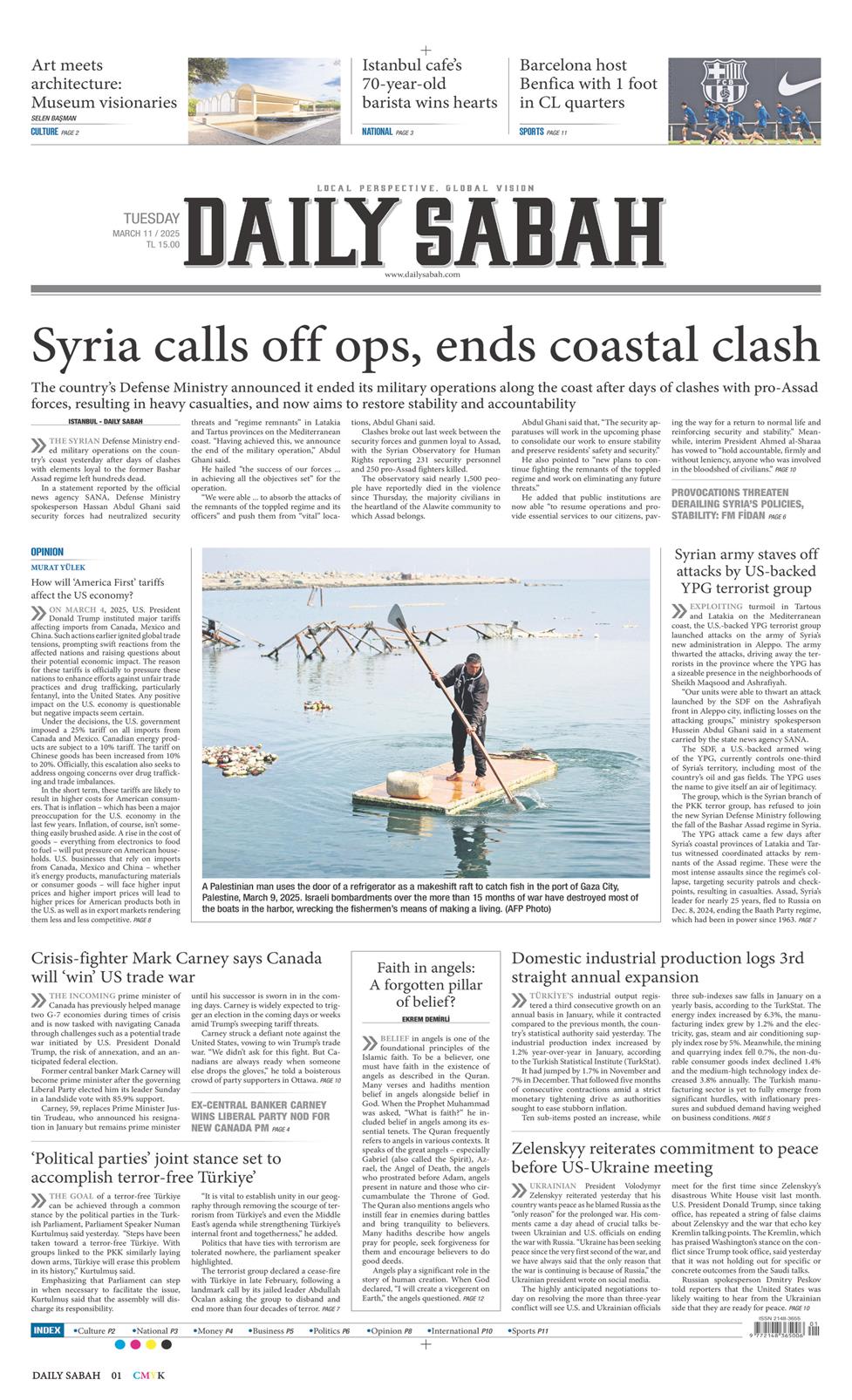 11 Mart 2025 Salı - Daily Sabah gazetesi manşet