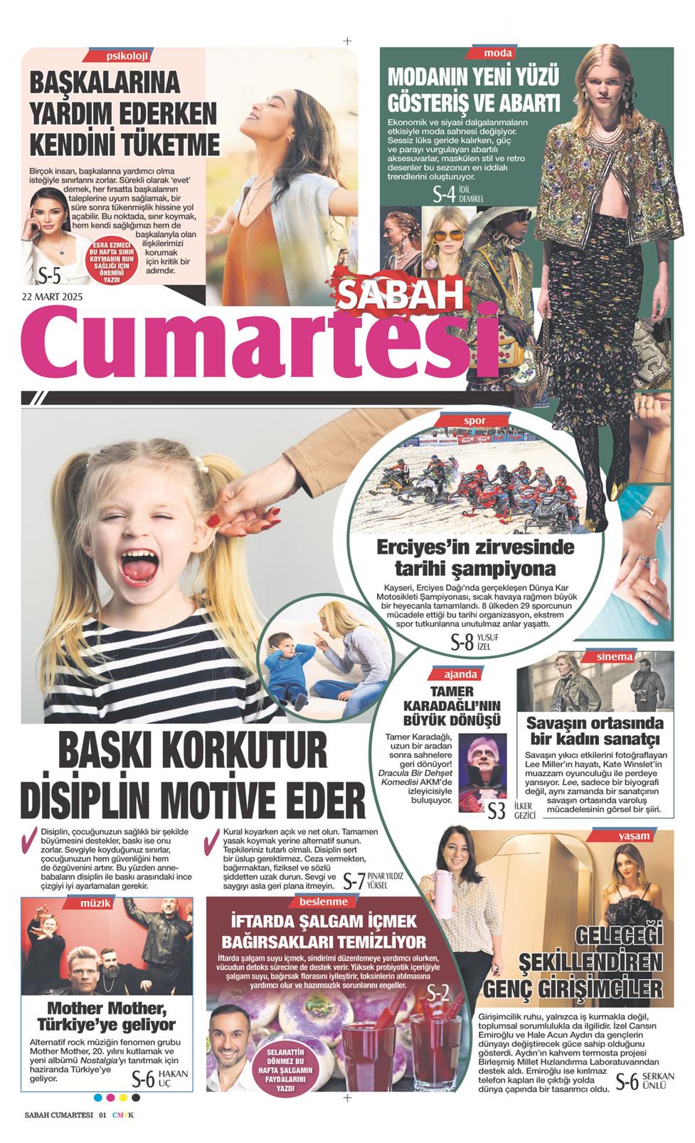22 Mart 2025 Cumartesi - Sabah Günaydın gazetesi manşet