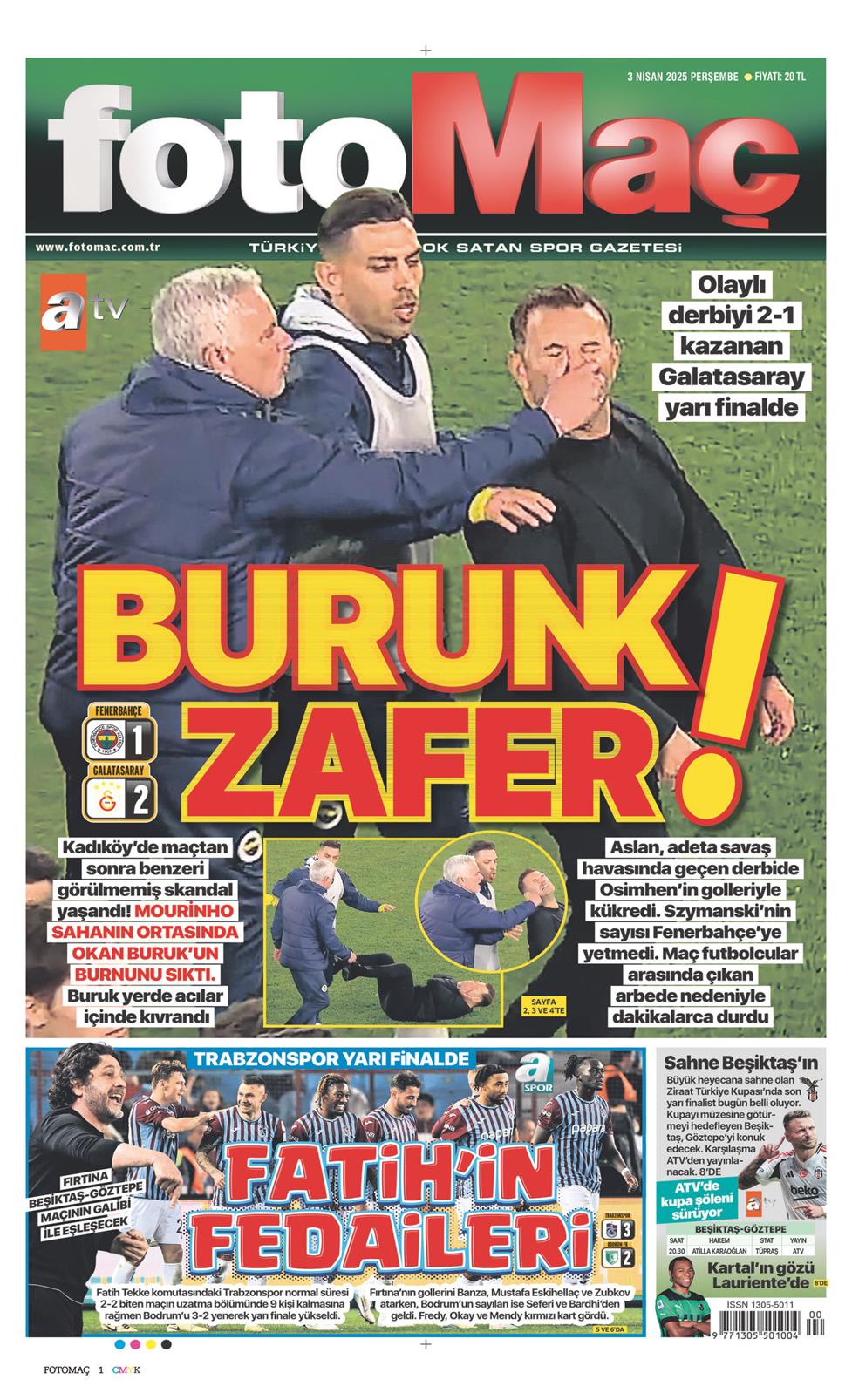 03 Nisan 2025 Perşembe - Fotomaç gazetesi manşet