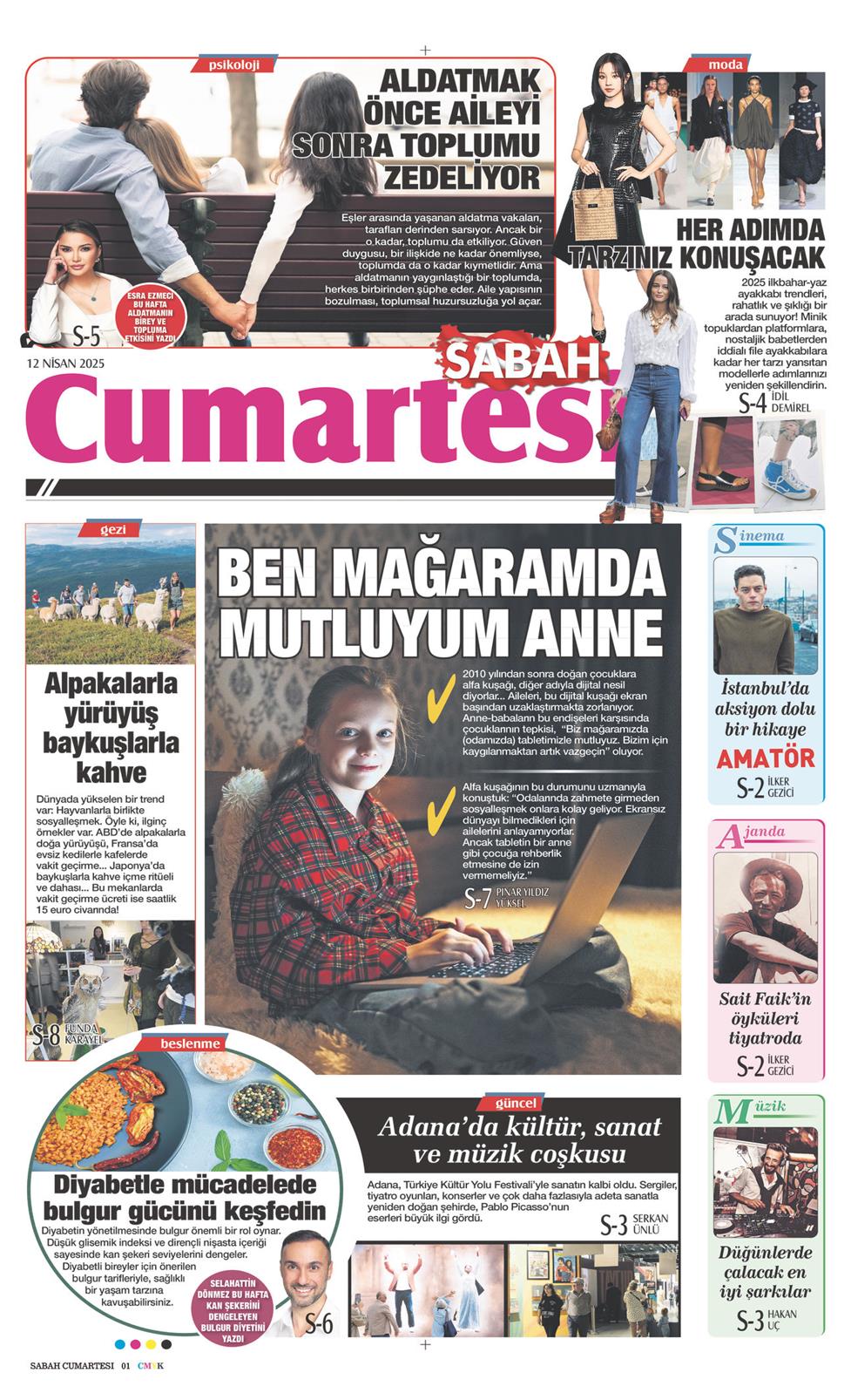12 Nisan 2025 Cumartesi - Sabah Günaydın gazetesi manşet