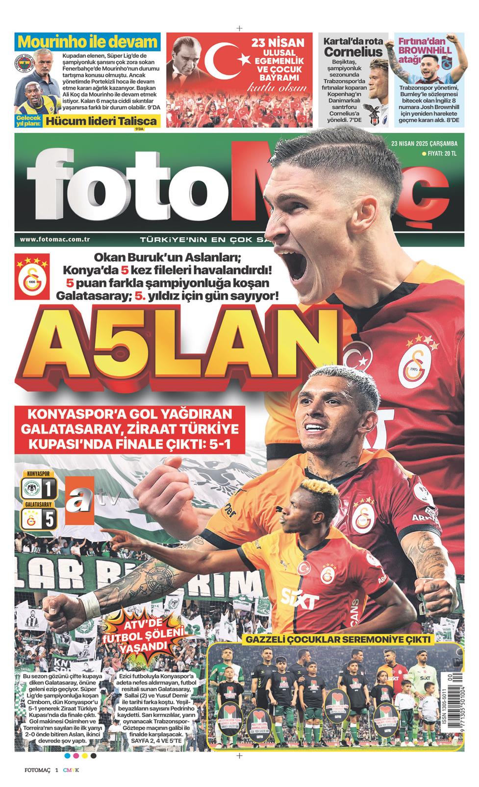 23 Nisan 2025 Çarşamba - Fotomaç gazetesi manşet