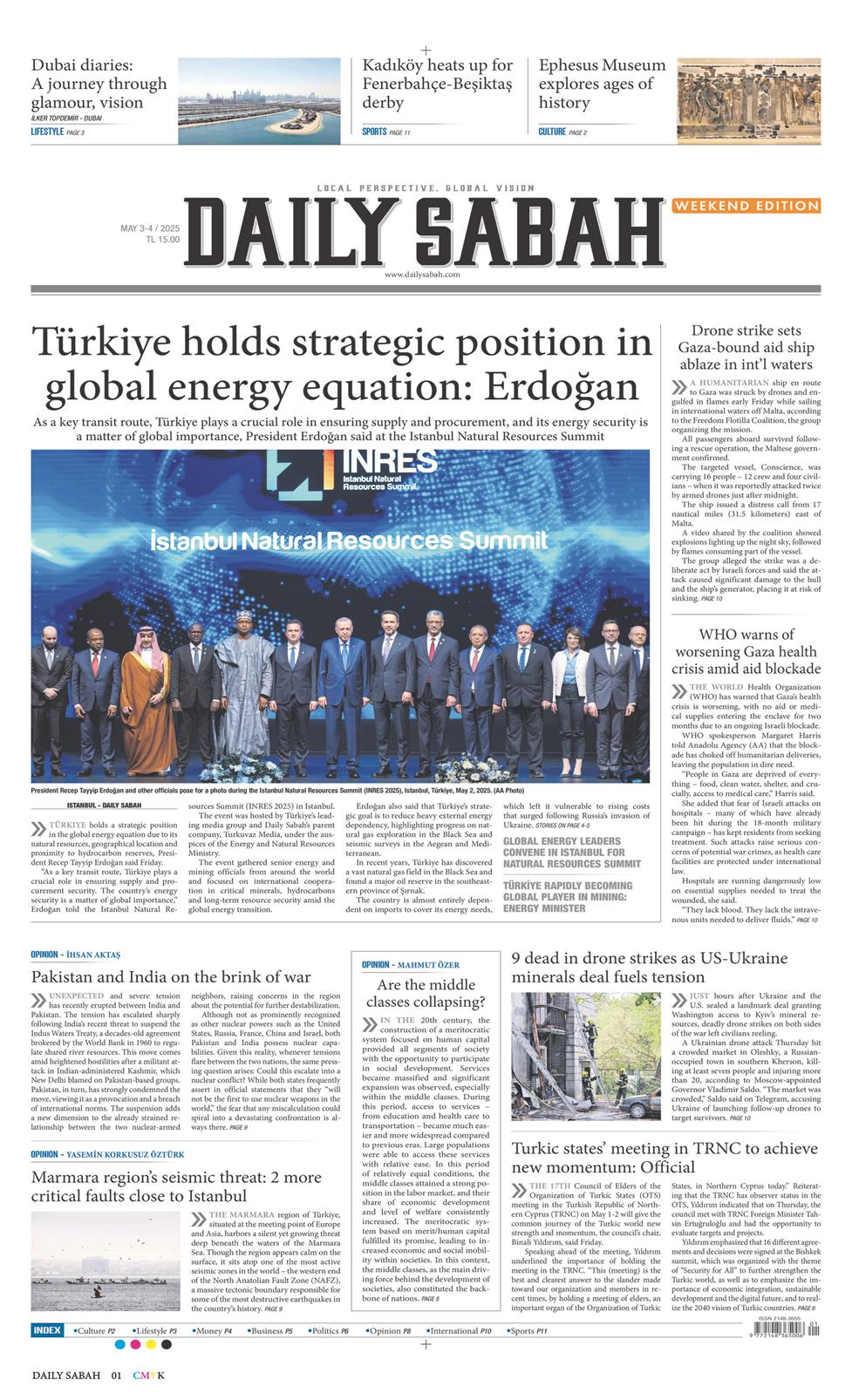 03 Mayıs 2025 Cumartesi - Daily Sabah gazetesi manşet