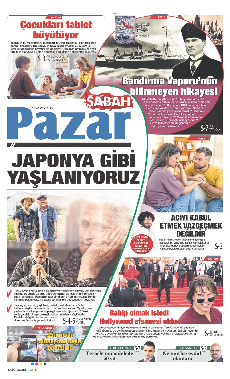 18 Mayıs 2025 Pazar - Sabah Pazar gazetesi manşet