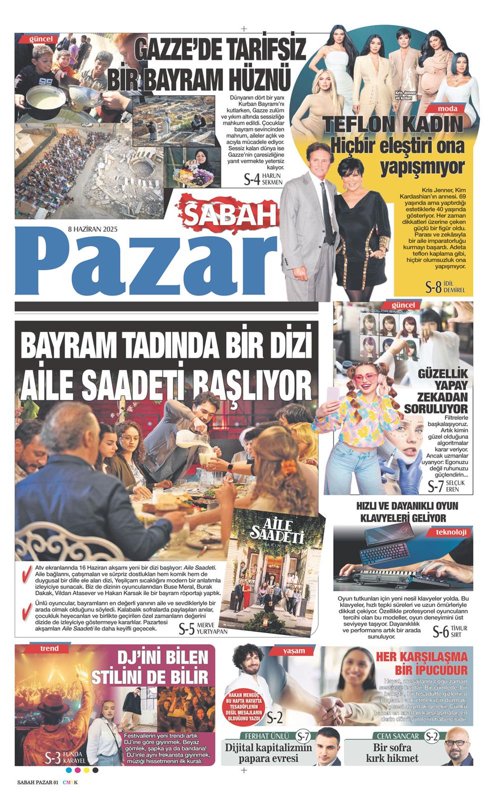 08 Haziran 2025 Pazar - Sabah Pazar gazetesi manşet