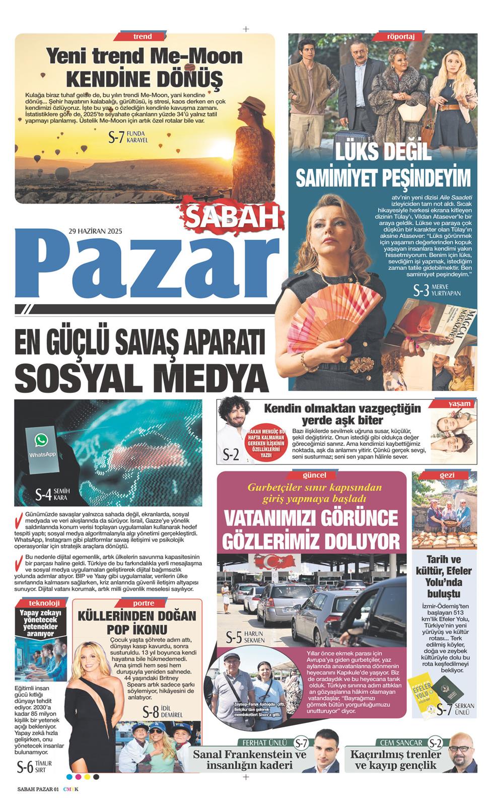 29 Haziran 2025 Pazar - Sabah Pazar gazetesi manşet