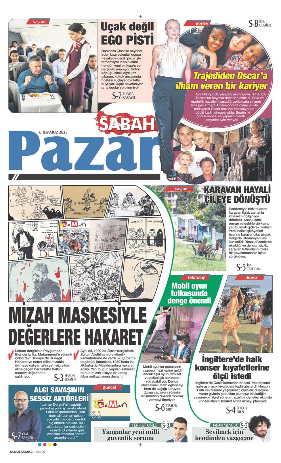 06 Temmuz 2025 Pazar - Sabah Pazar gazetesi manşet