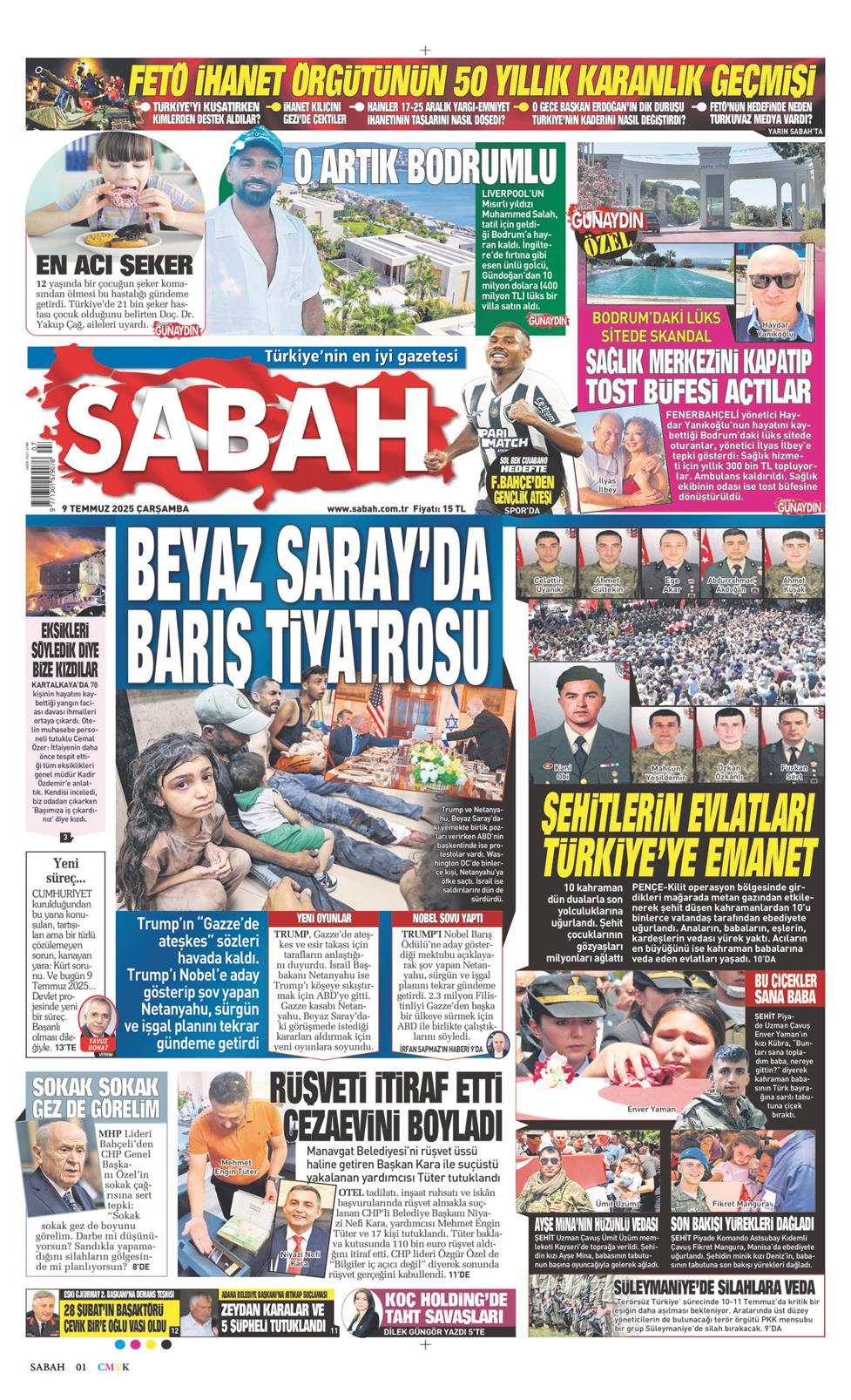 09 Temmuz 2025 Çarşamba - Sabah gazetesi manşet