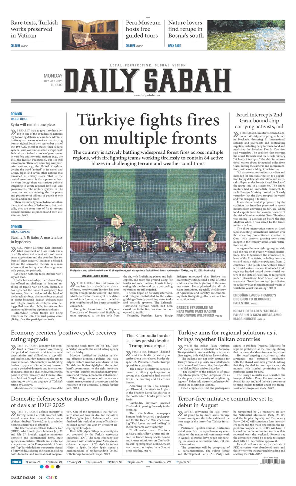 28 Temmuz 2025 Pazartesi - Daily Sabah gazetesi manşet
