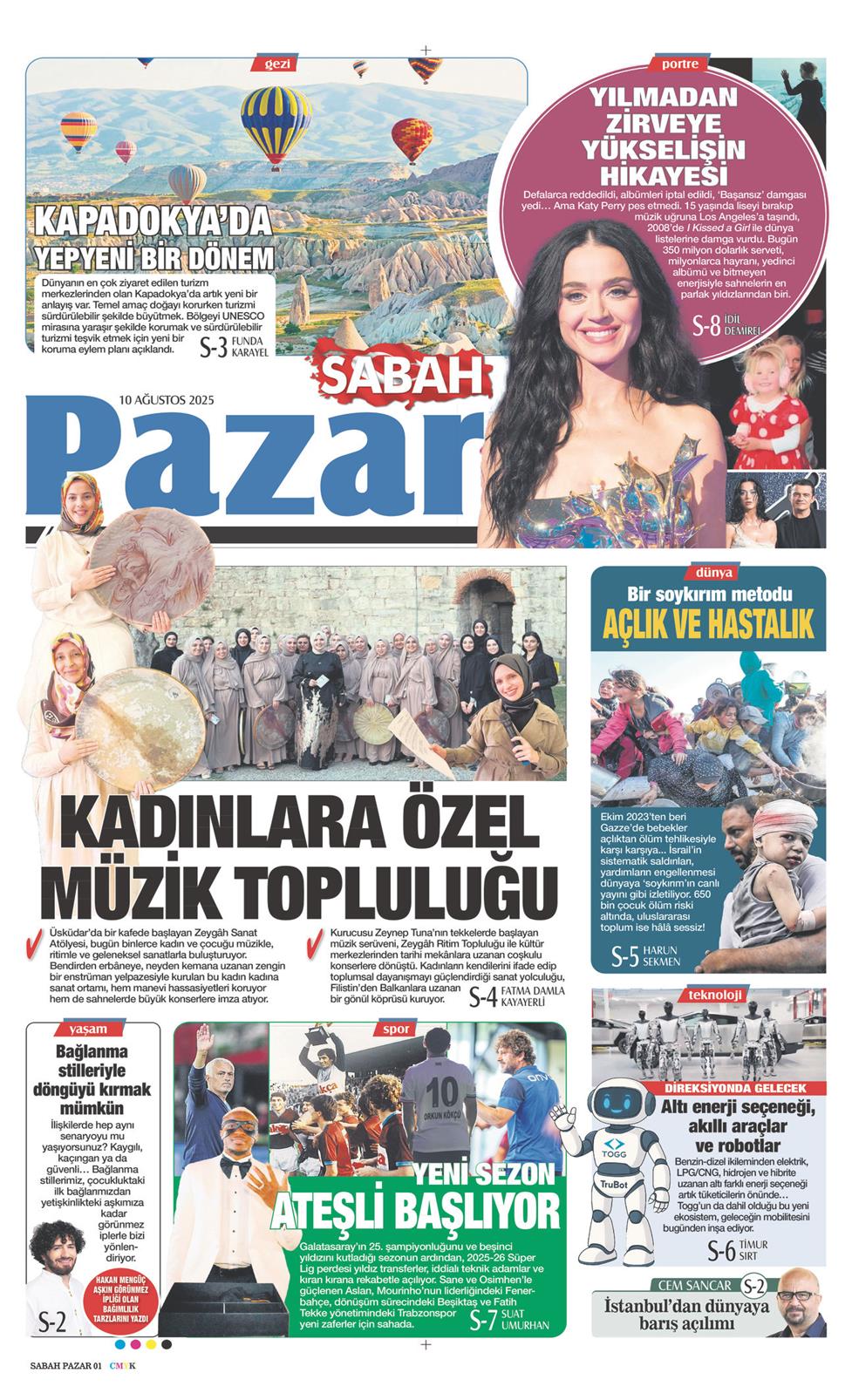 10 Ağustos 2025 Pazar - Sabah Pazar gazetesi manşet