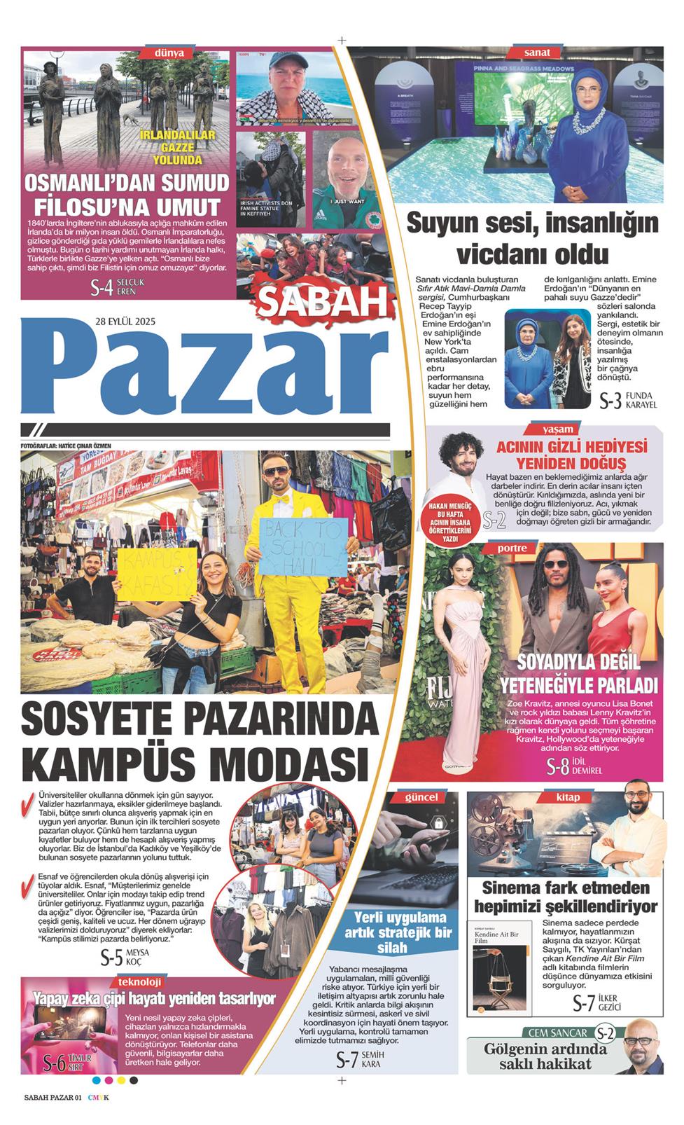 28 Eylül 2025 Pazar - Sabah Pazar gazetesi manşet