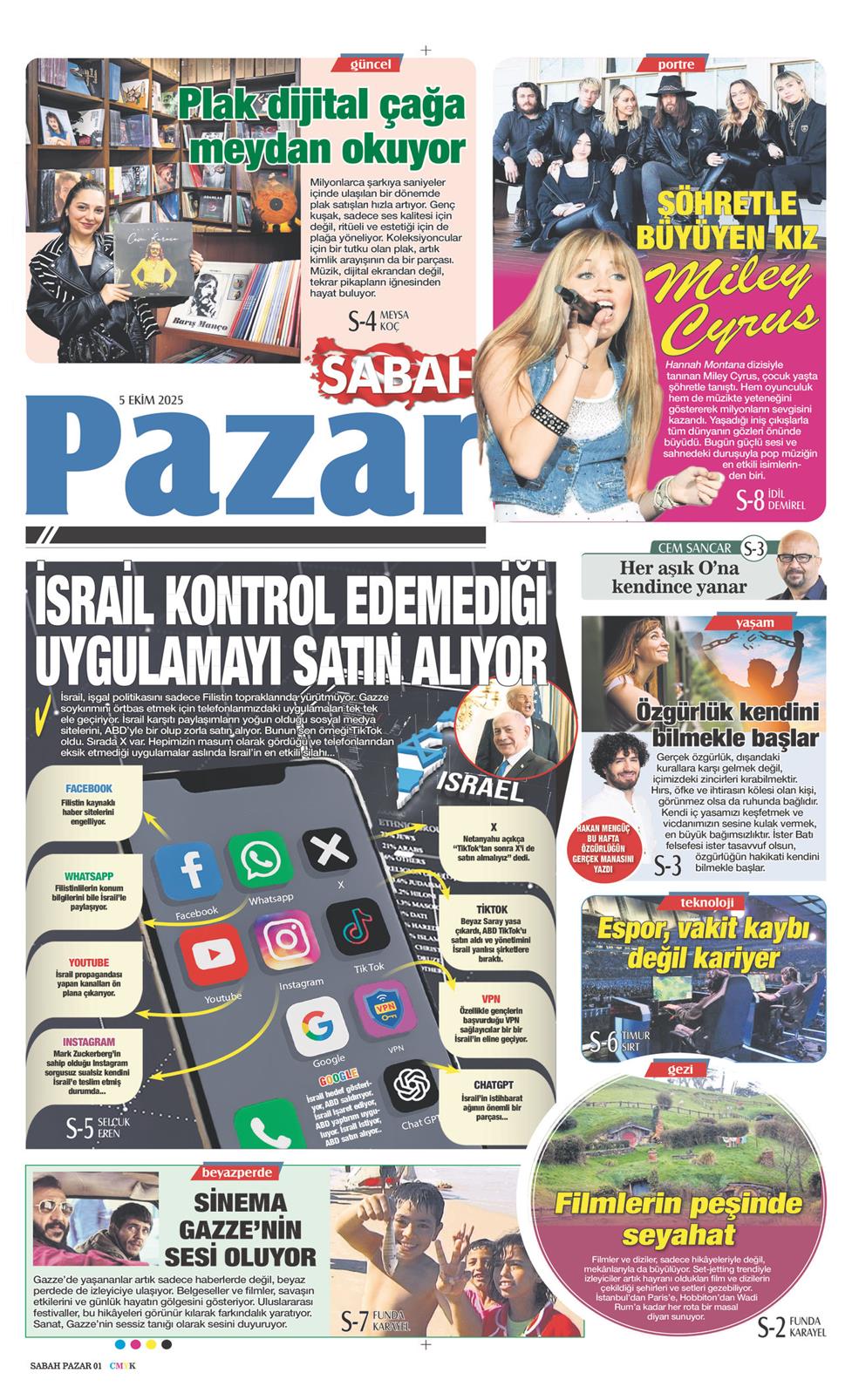 05 Ekim 2025 Pazar - Sabah Pazar gazetesi manşet