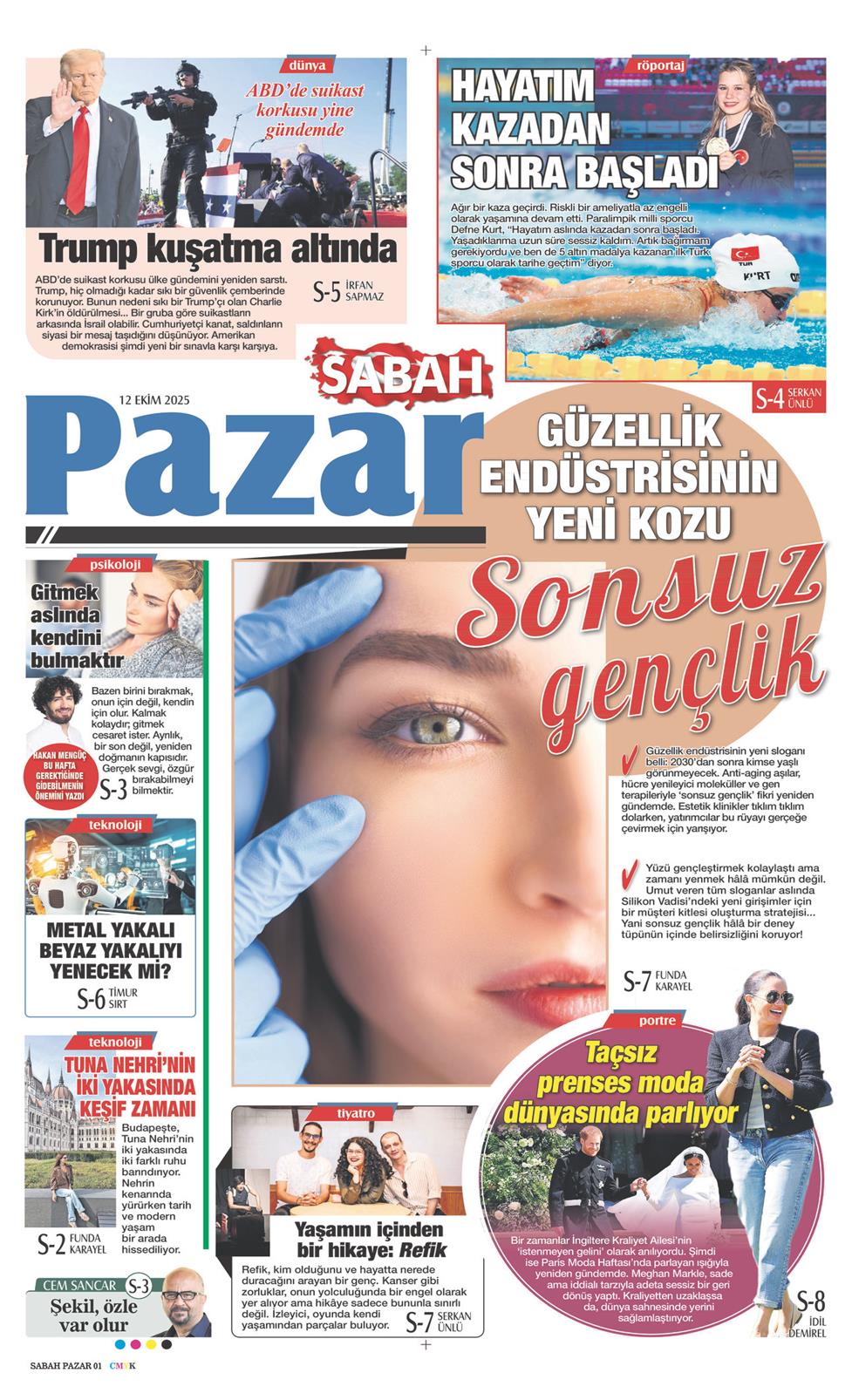 12 Ekim 2025 Pazar - Sabah Pazar gazetesi manşet