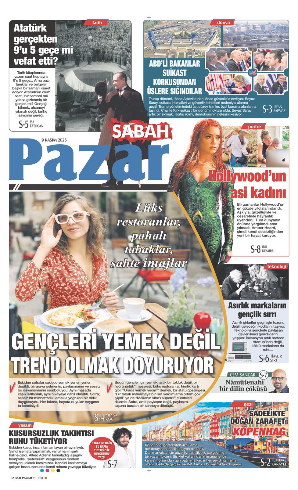 09 Kasım 2025 Pazar - Sabah Pazar gazetesi manşet