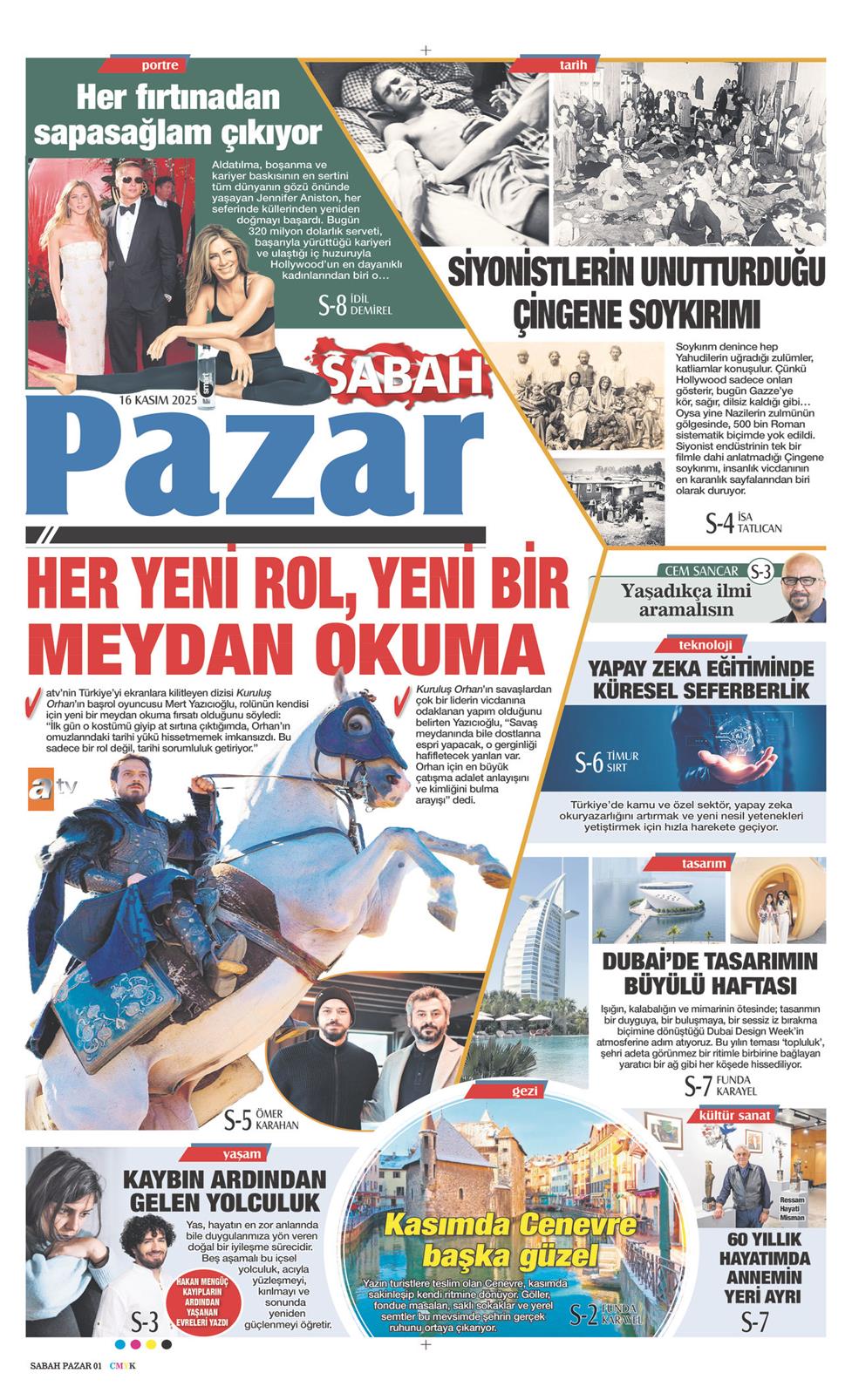 16 Kasım 2025 Pazar - Sabah Pazar gazetesi manşet