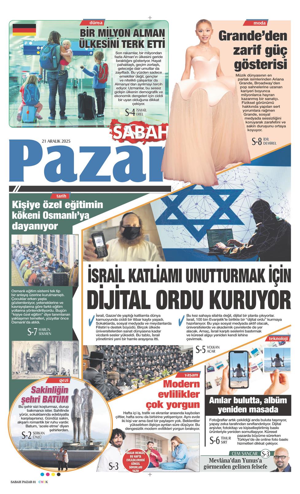 21 Aralık 2025 Pazar - Sabah Pazar gazetesi manşet