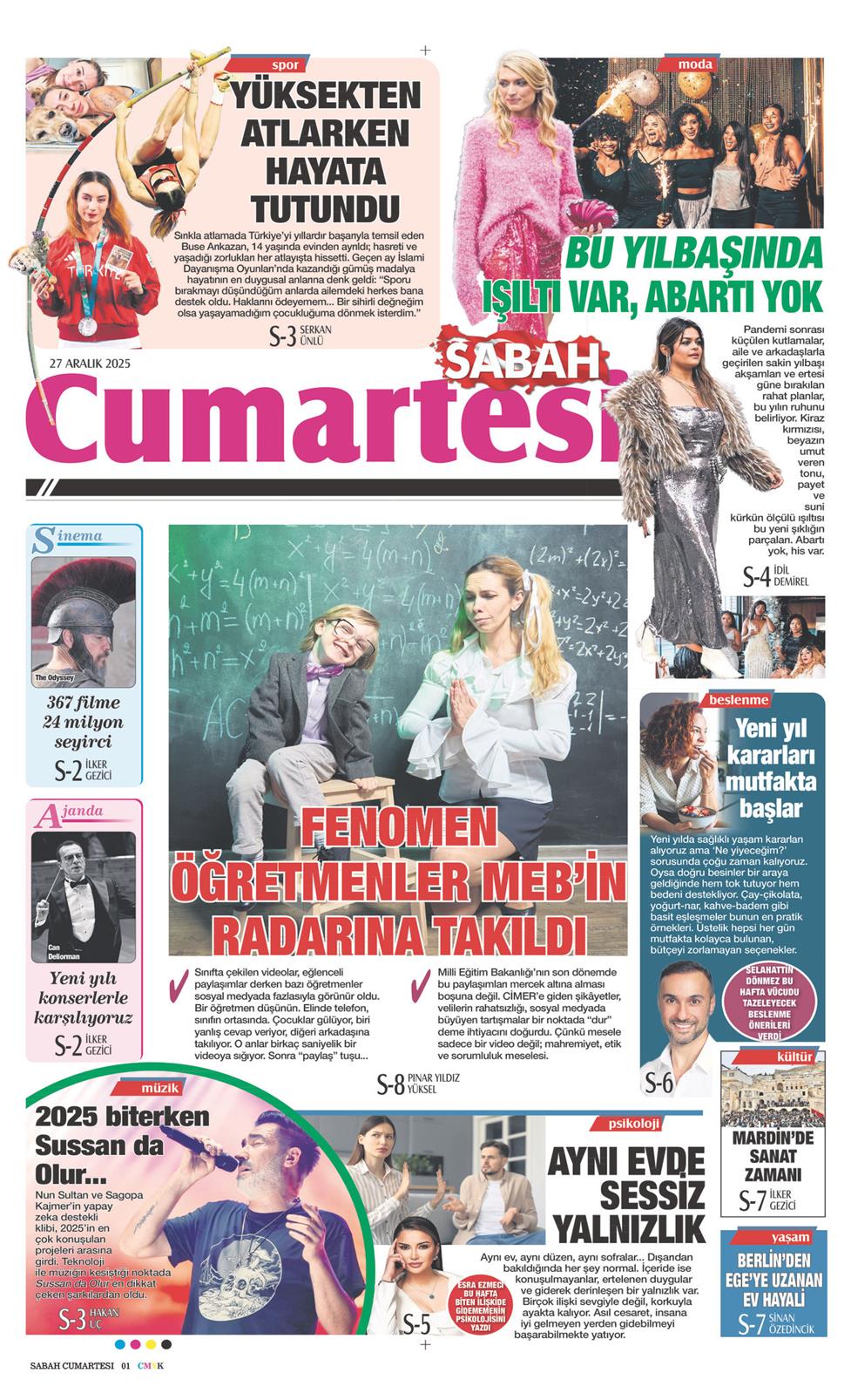 27 Aralık 2025 Cumartesi - Sabah Günaydın gazetesi manşet